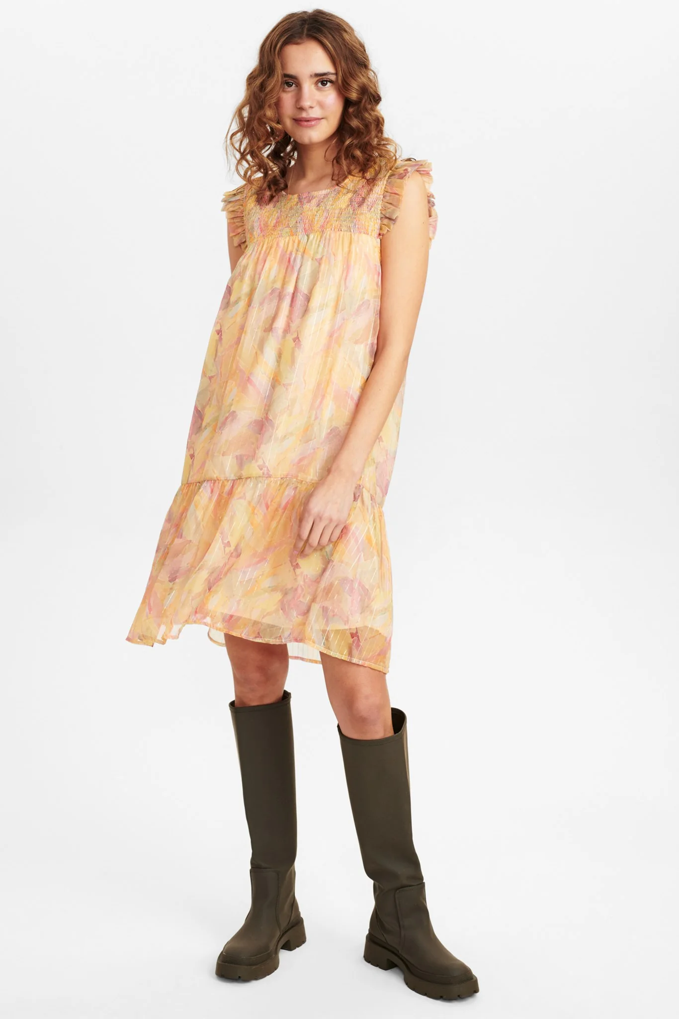 NUCATICHE SHORT DRESS - Peach Cobbler - Image 3