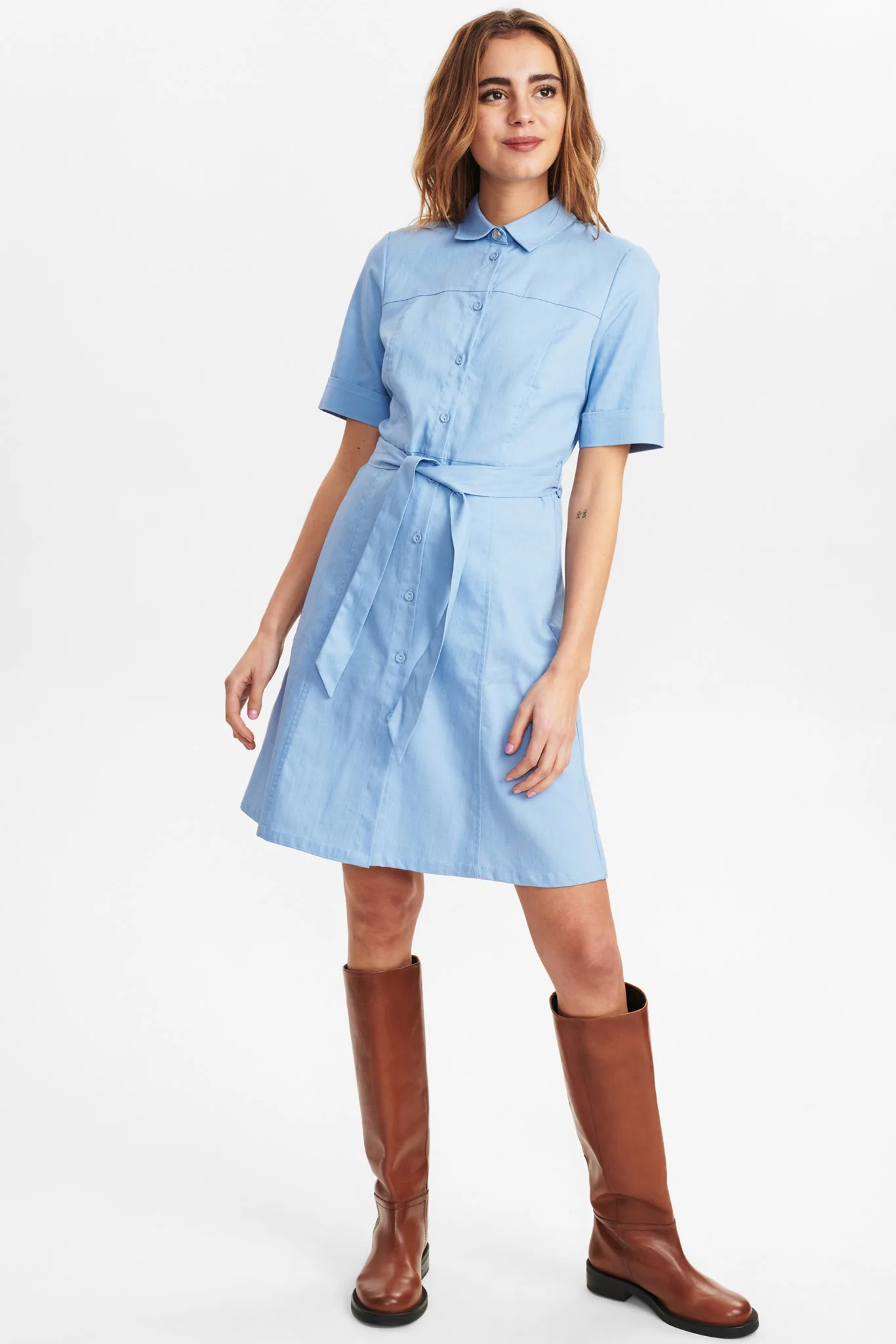 NUCATLYN DRESS - Light Blue Denim - Image 3