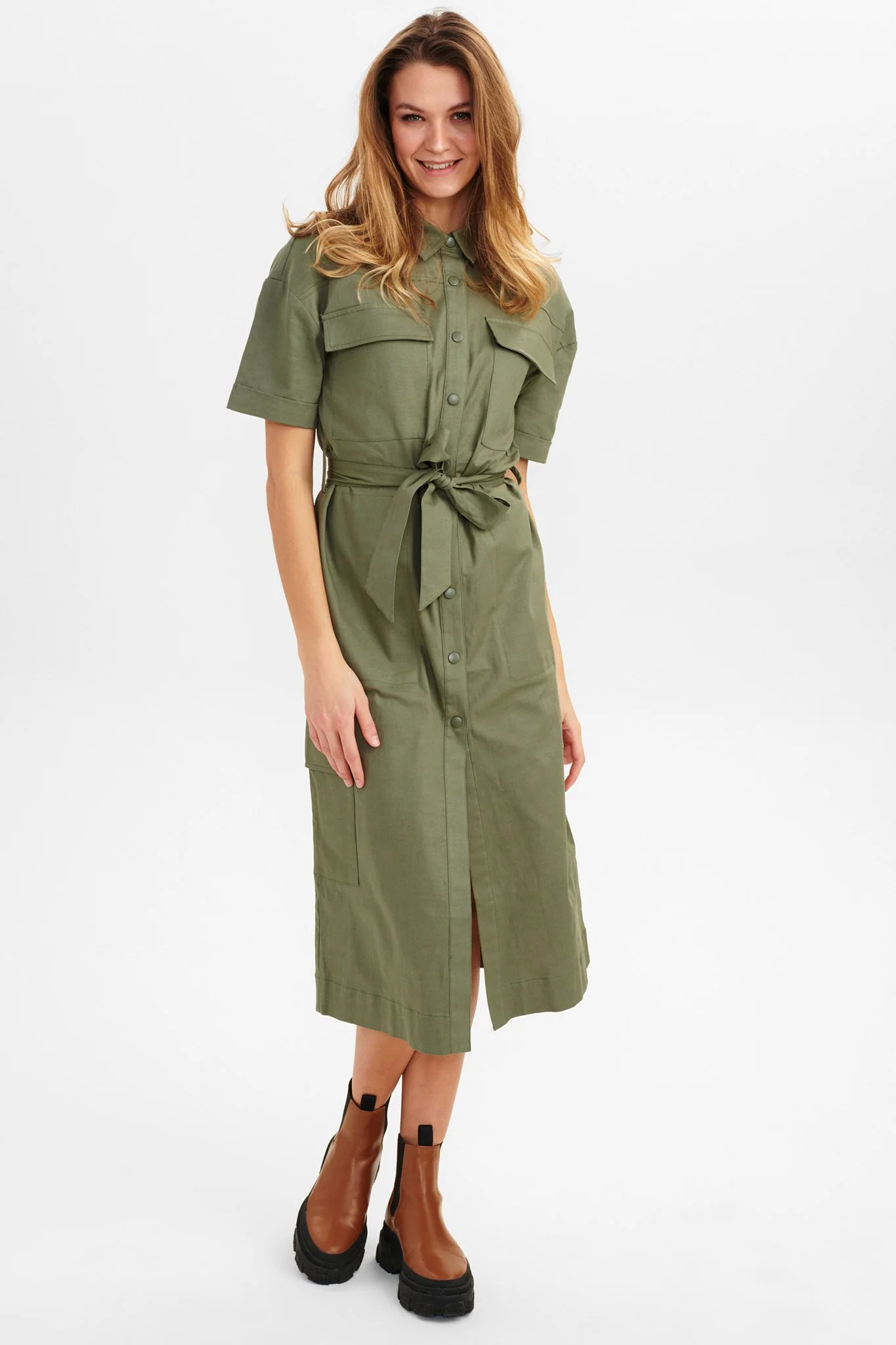 NUCESARINA DRESS - Deep Lichen Green - Image 3
