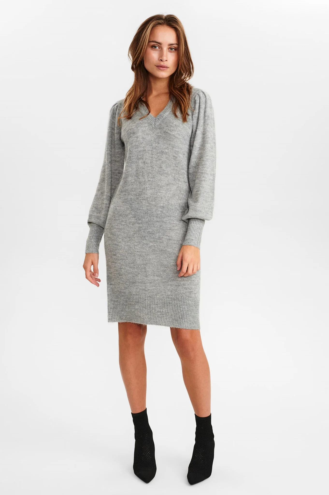 NUCHANEY DRESS - Light grey mel - Image 3