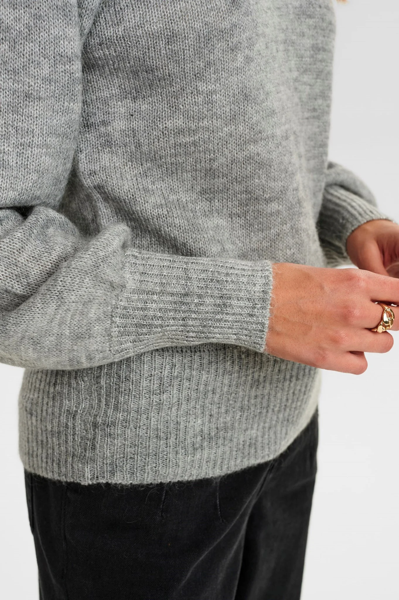 NUCHANEY PULLOVER - Light grey mel - Image 5