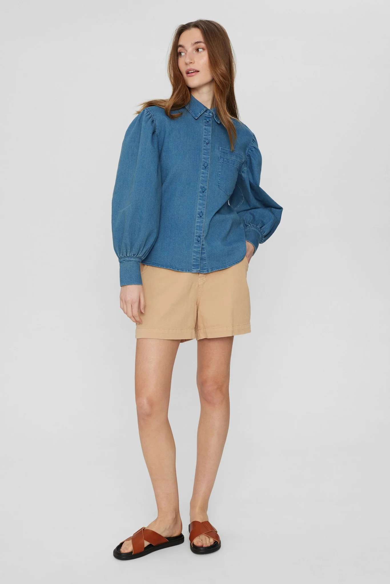 NUCHARLISE SHIRT - Medium Blue Denim - Image 3