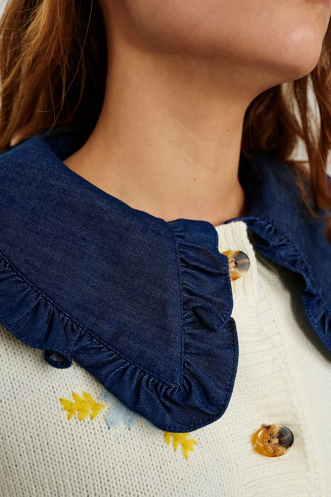 NUCHARMY COLLAR - Dark Blue Denim - Image 3