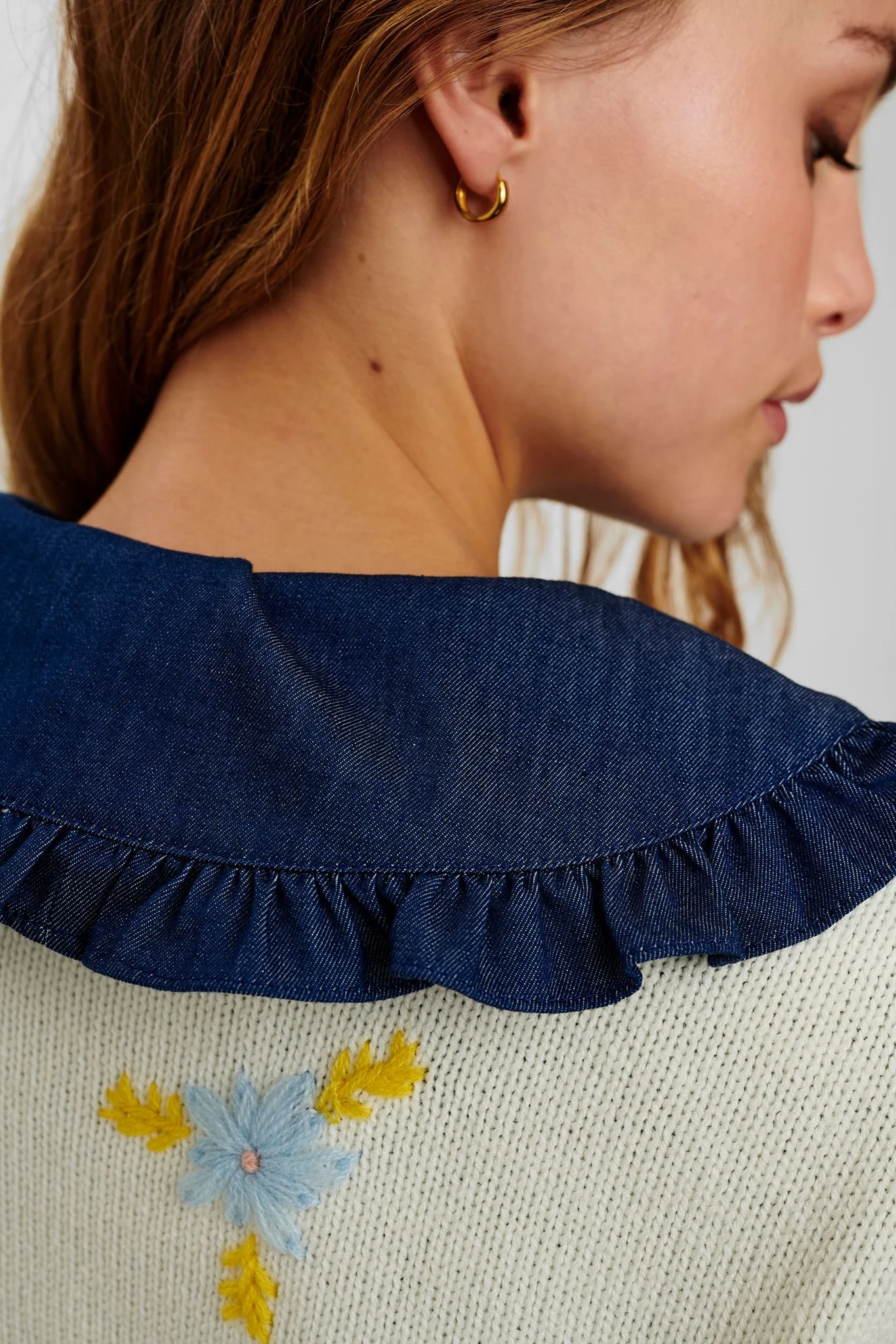 NUCHARMY COLLAR - Dark Blue Denim - Image 4