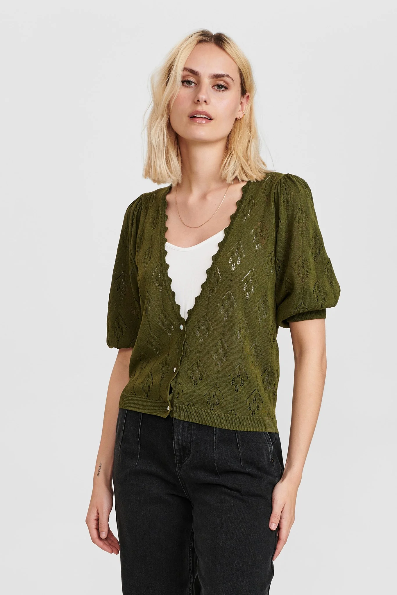 NUCHARO CARDIGAN - Grape leaf