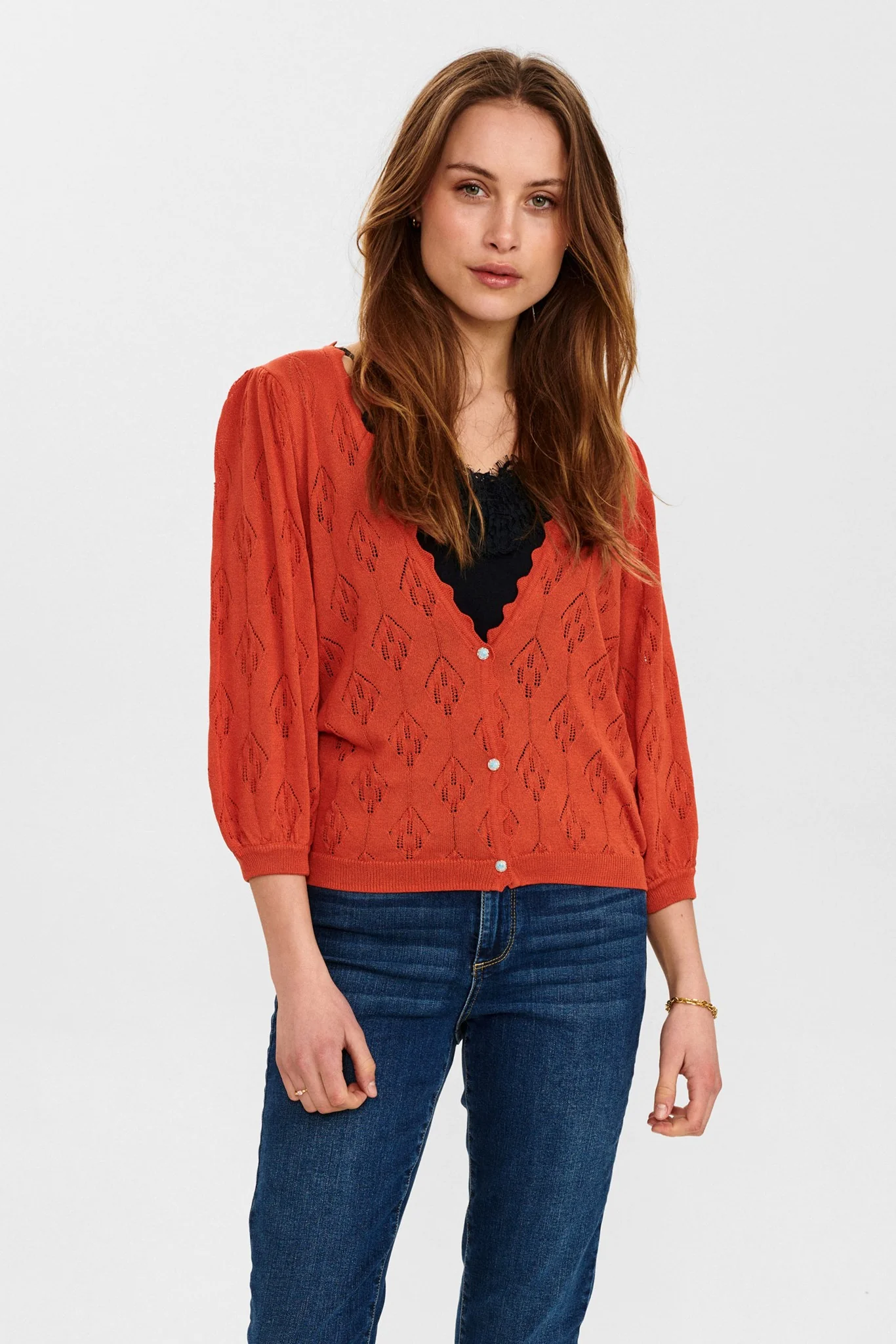 NUCHARO CARDIGAN - Red Clay