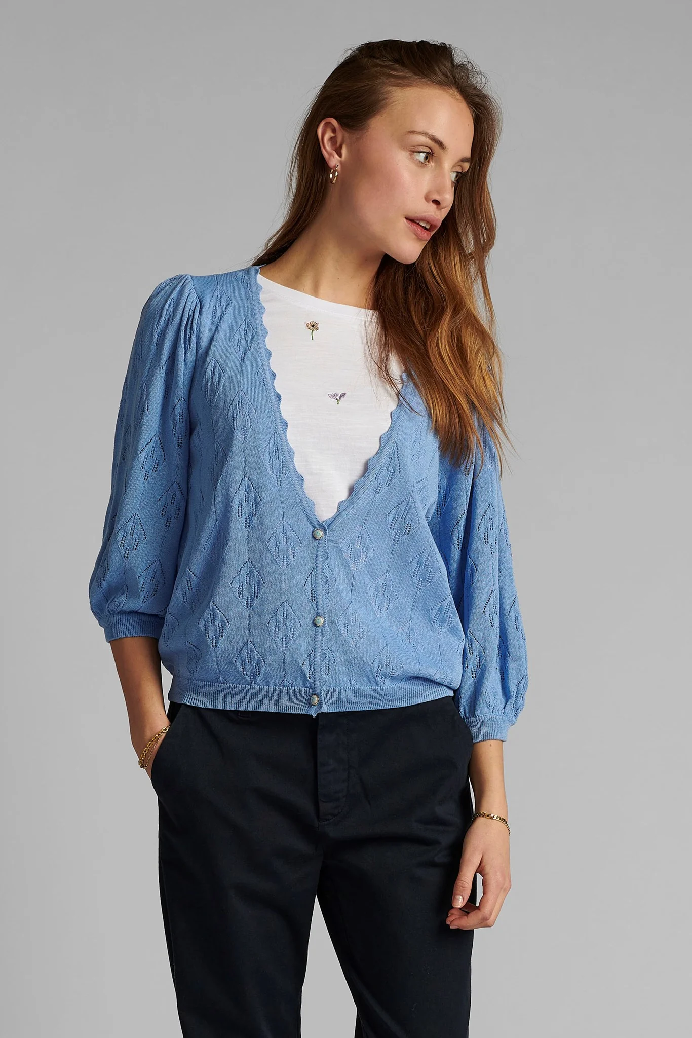 NUCHARO CARDIGAN - Vista Blue