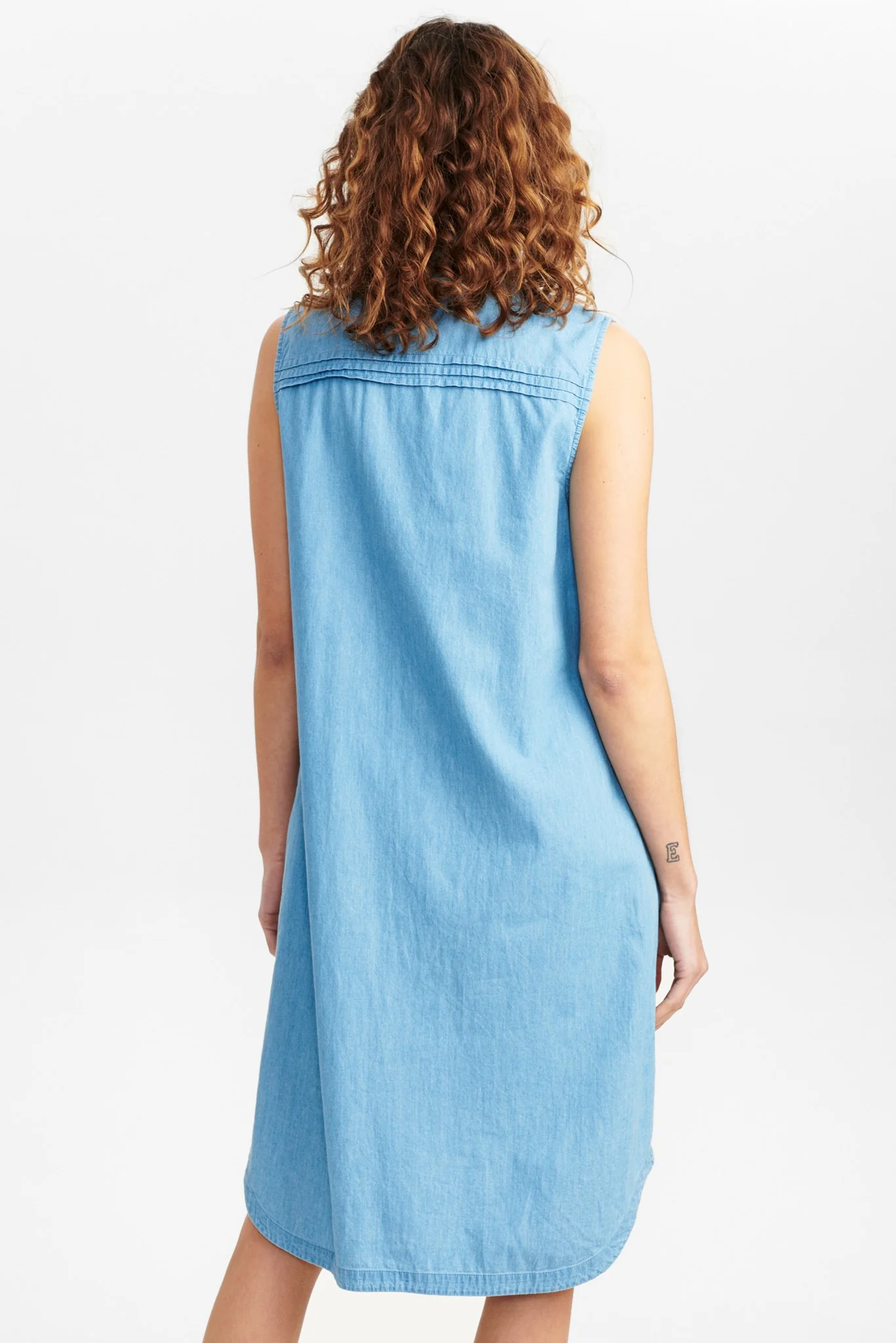 NUCHERITH DRESS - Medium Blue Denim - Image 2