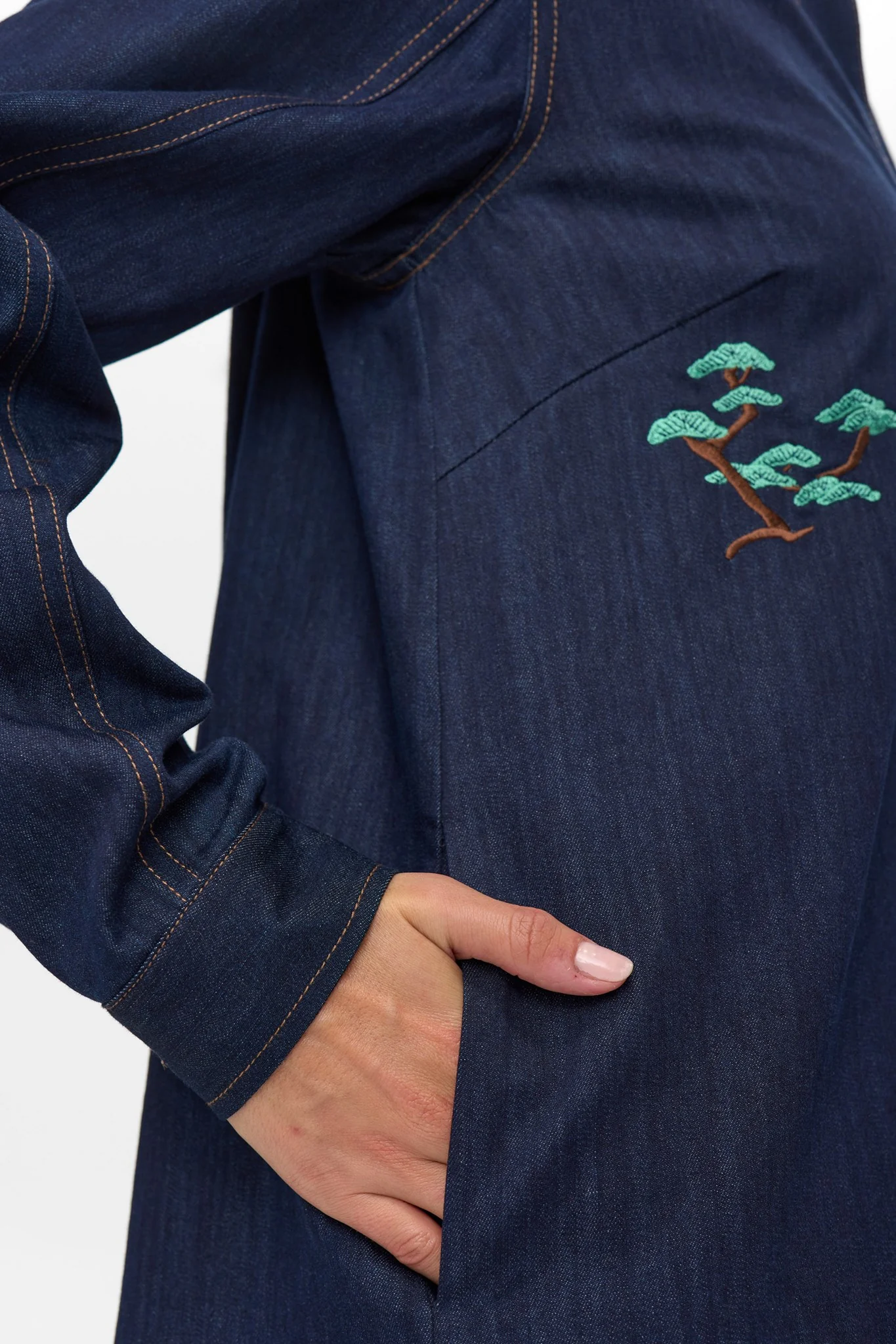 NUCHIKU DRESS - Dark Blue Denim - Image 5
