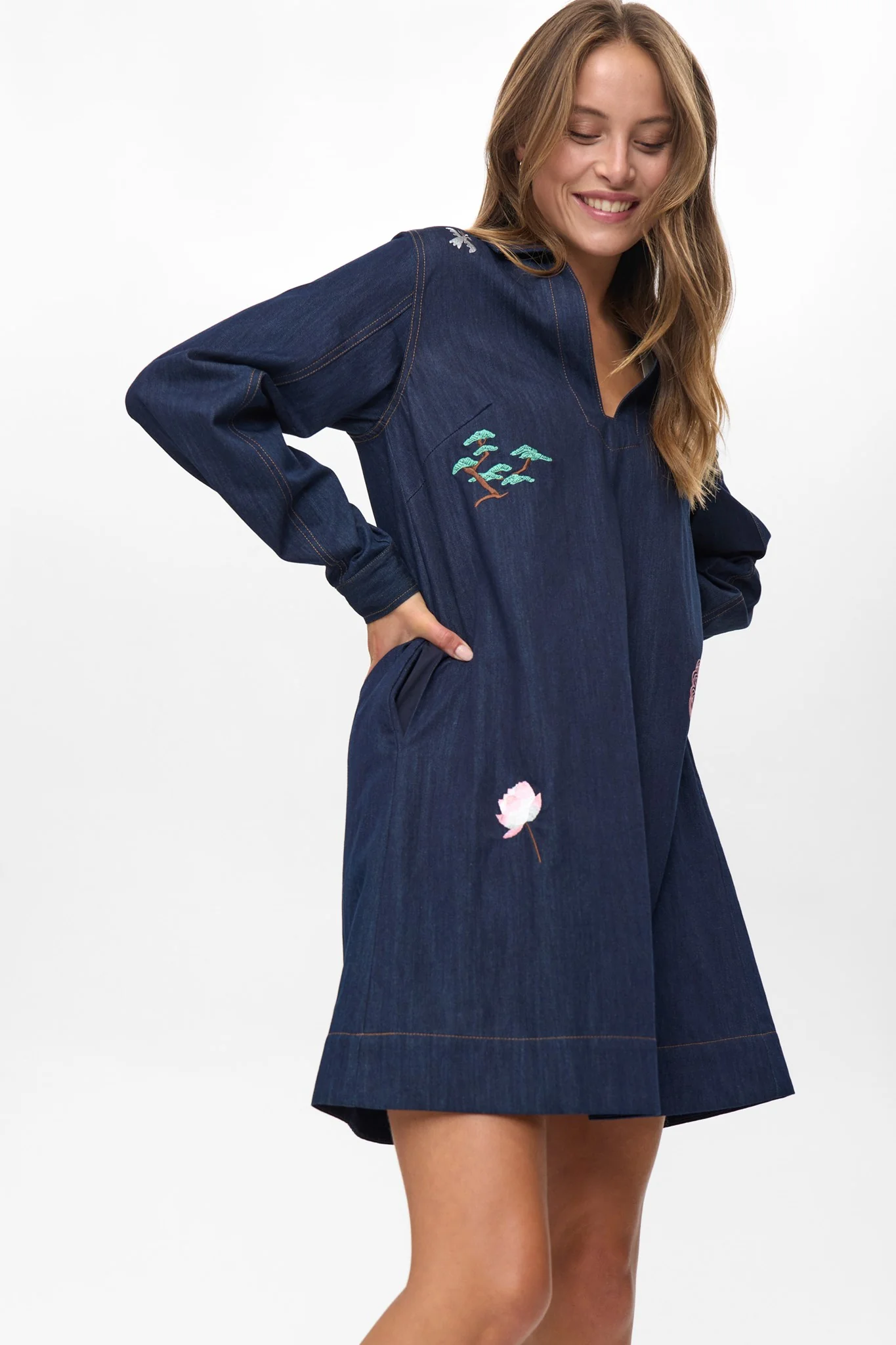 NUCHIKU DRESS - Dark Blue Denim - Image 7