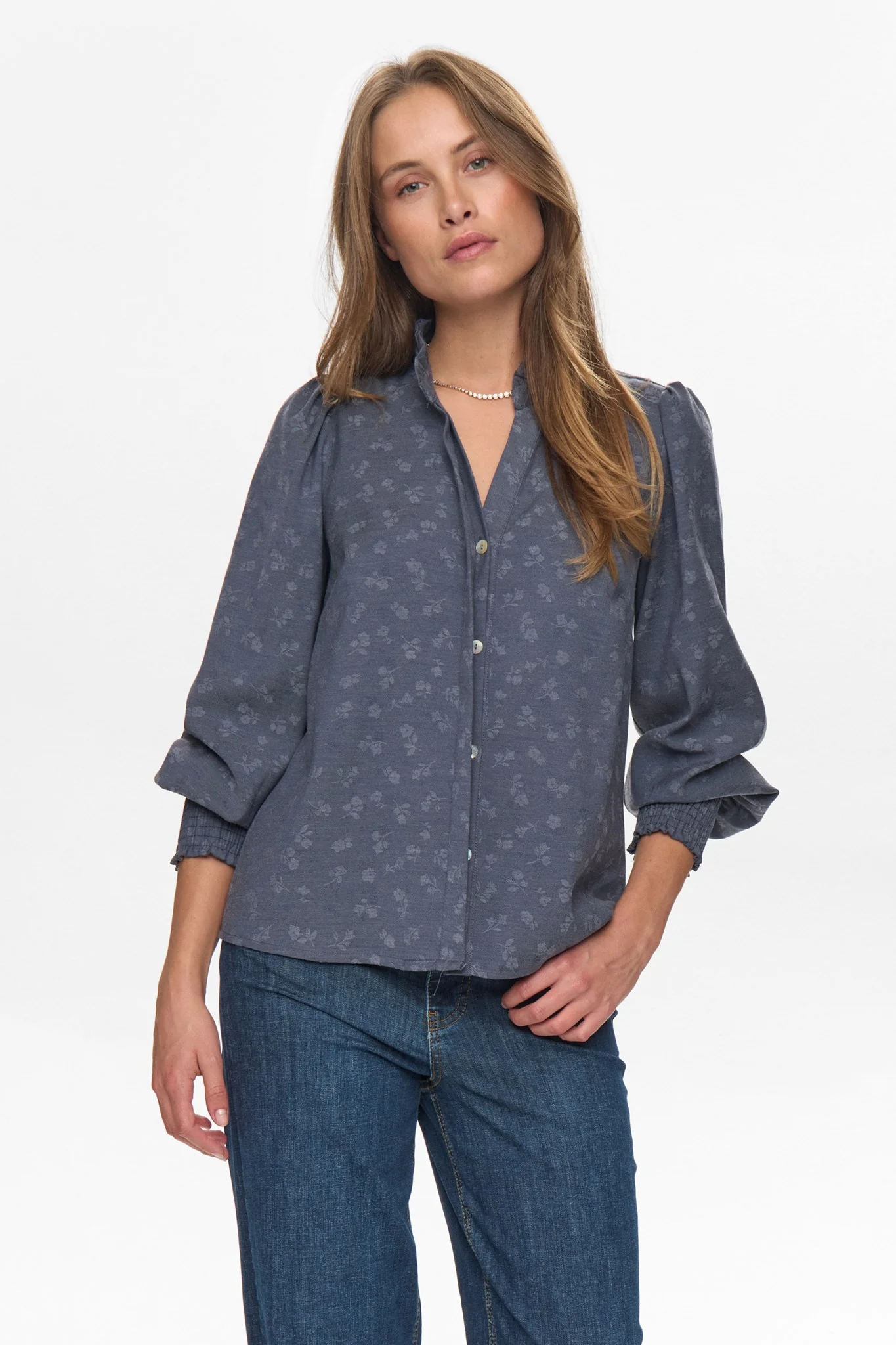 NUCILA SHIRT - Medium Blue Denim
