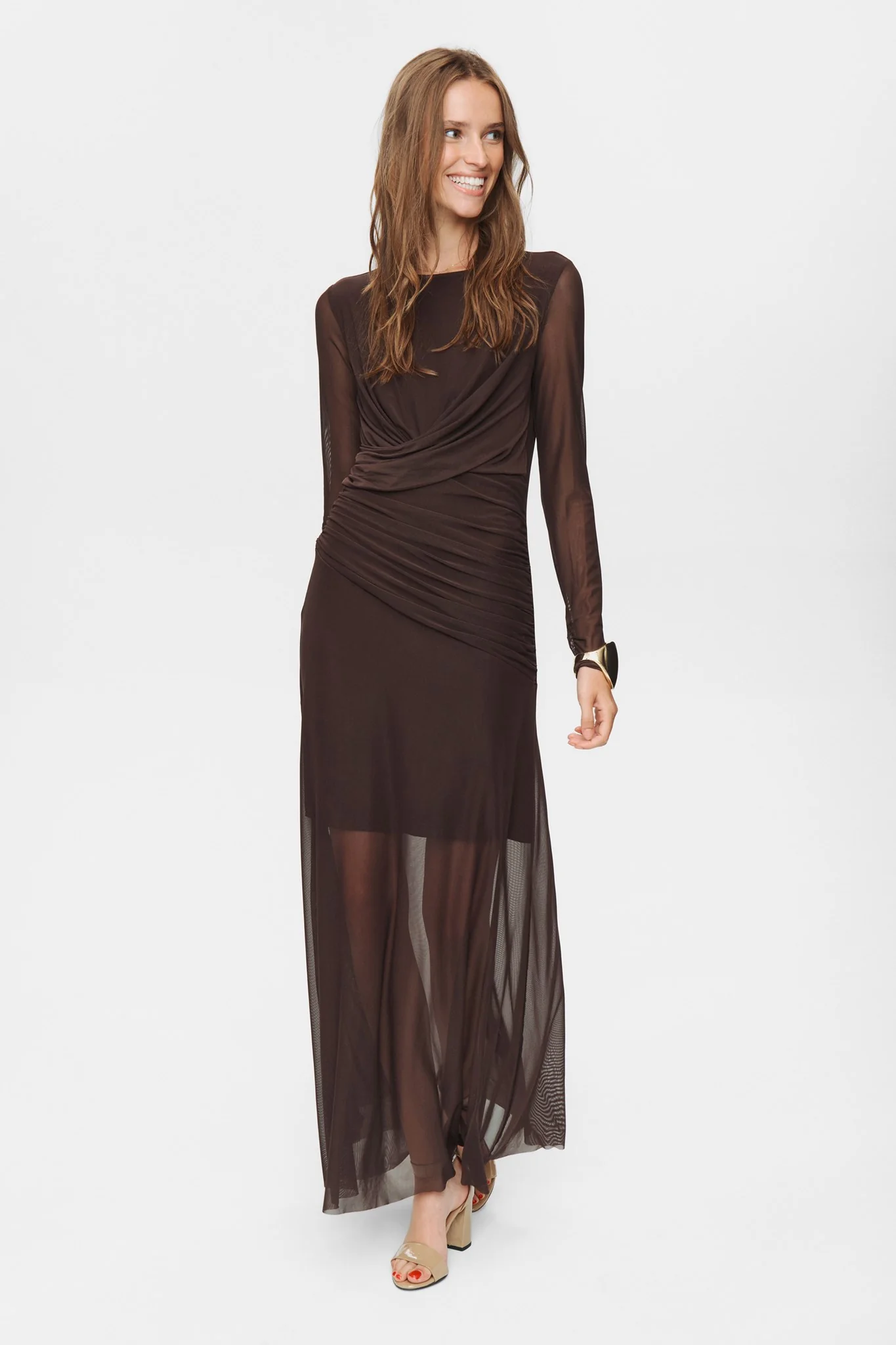 NUCIRRI MESH DRESS - Black Coffee - Image 3