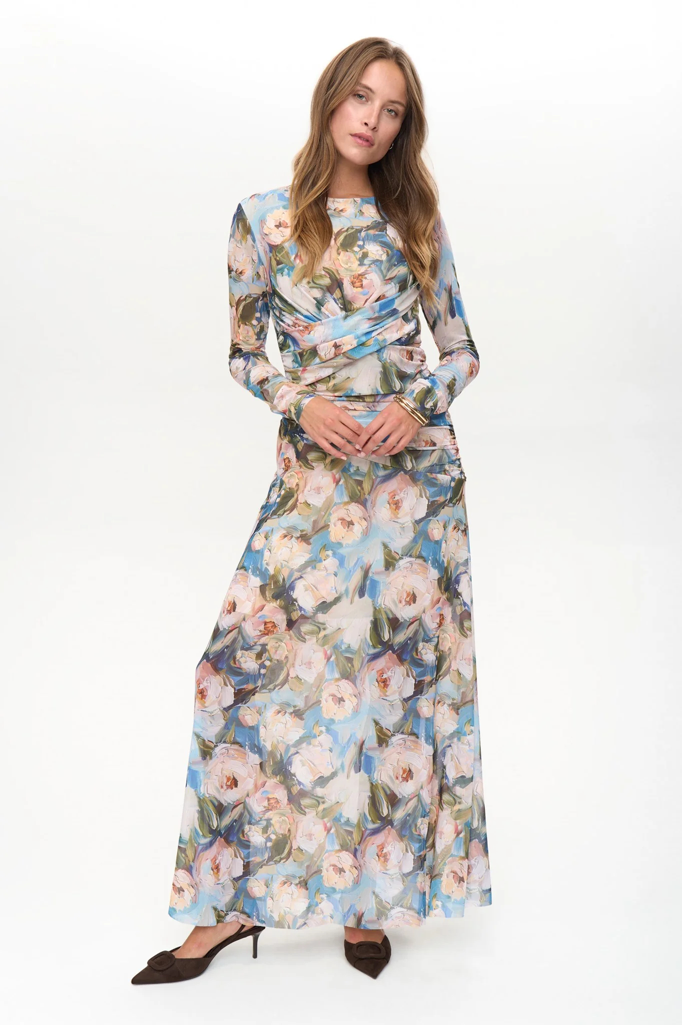 NUCIRRI MESH DRESS - Chateau Gray