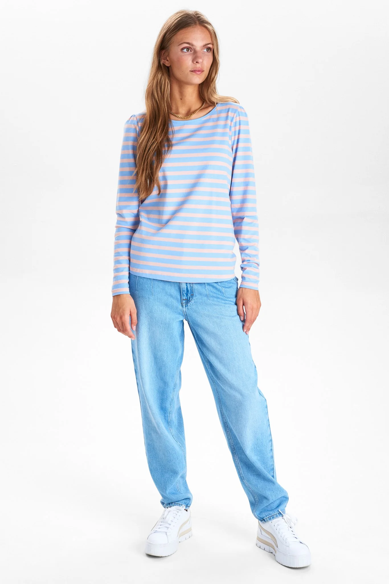 NUDAIMI LS T-SHIRT-NOOS-GOTS - Bel Air Blue - Image 3