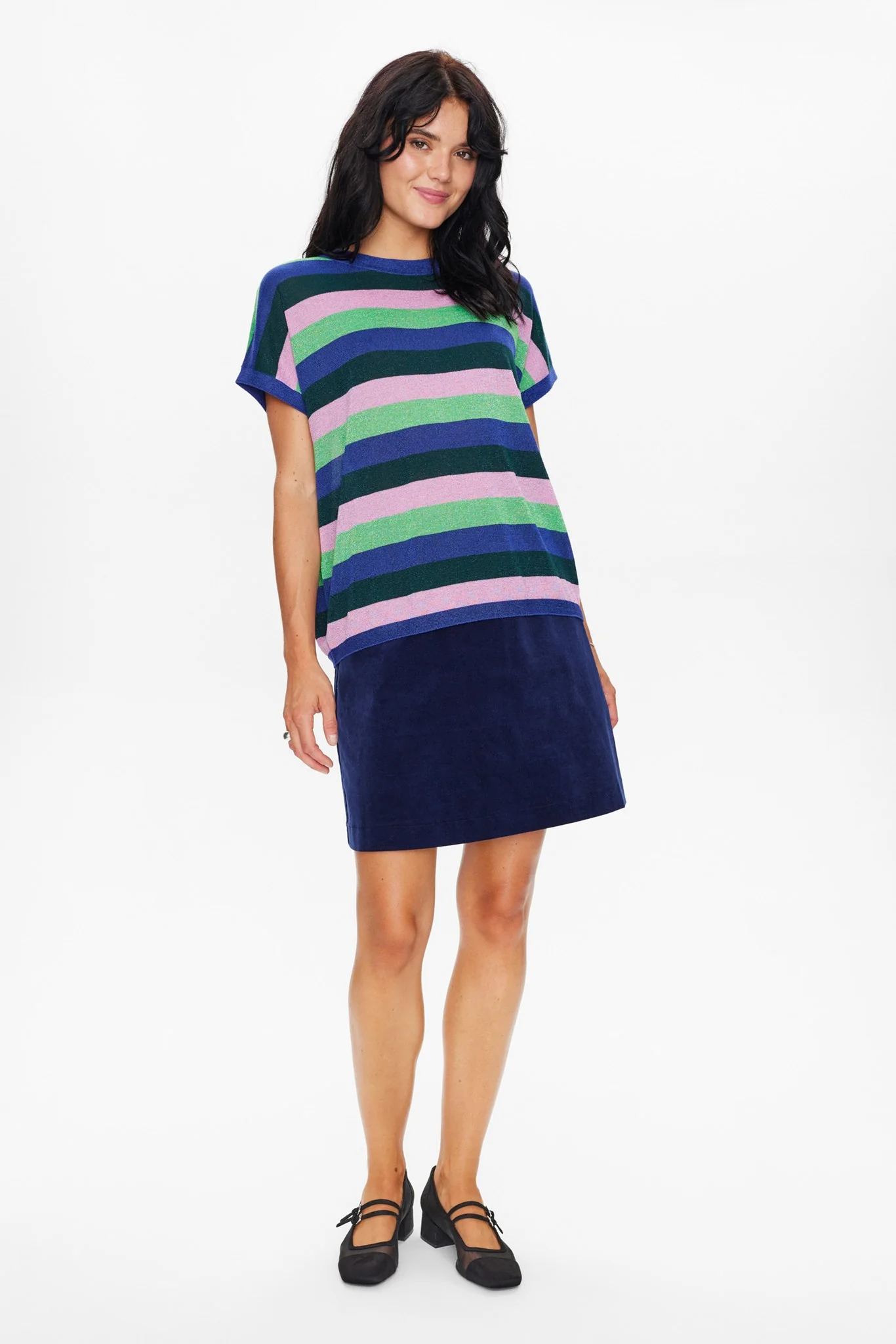 NUDARLENE LUREX  PULLOVER - Clematis Blue - Image 3