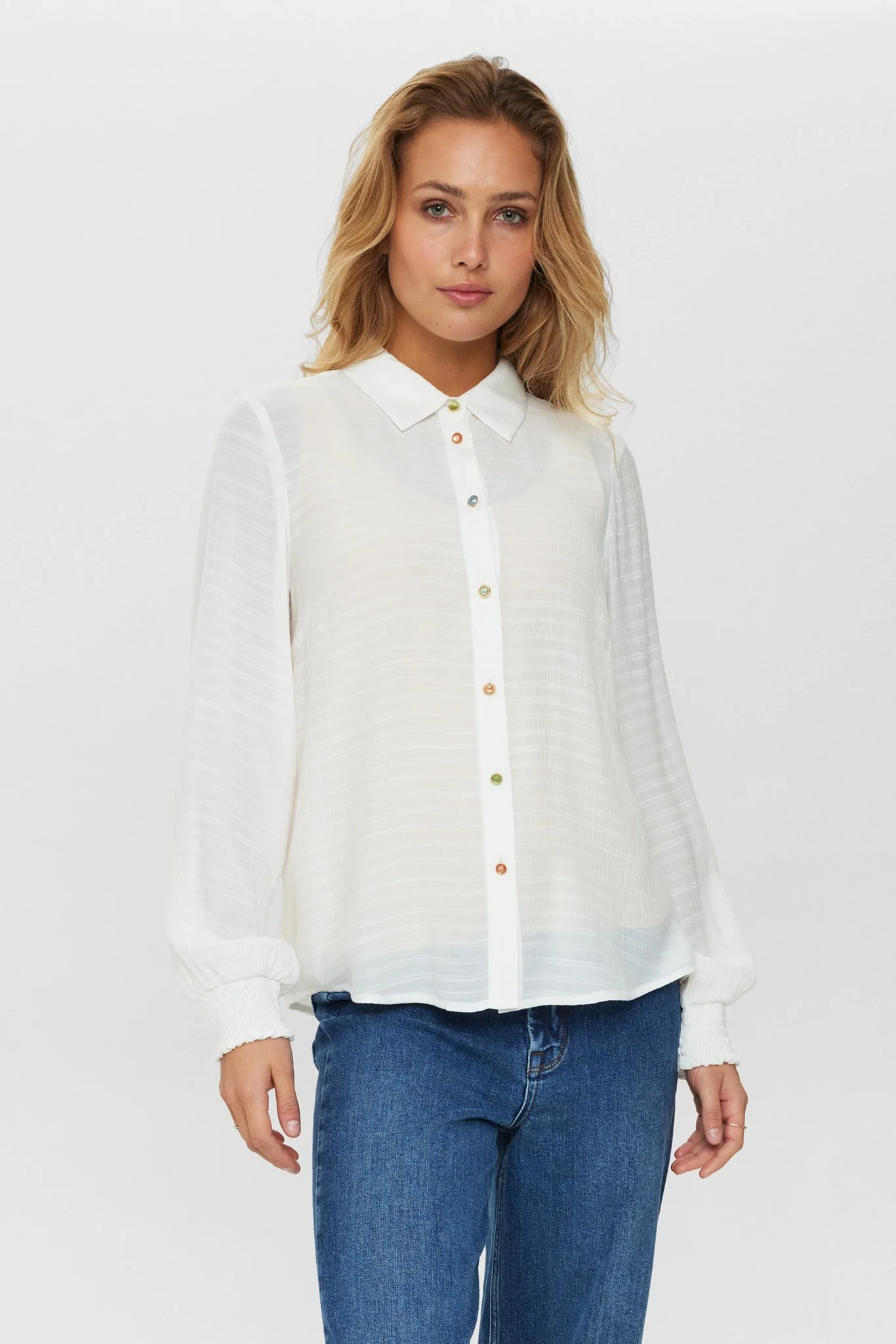 NUDARVA L/S  SHIRT - Bright White