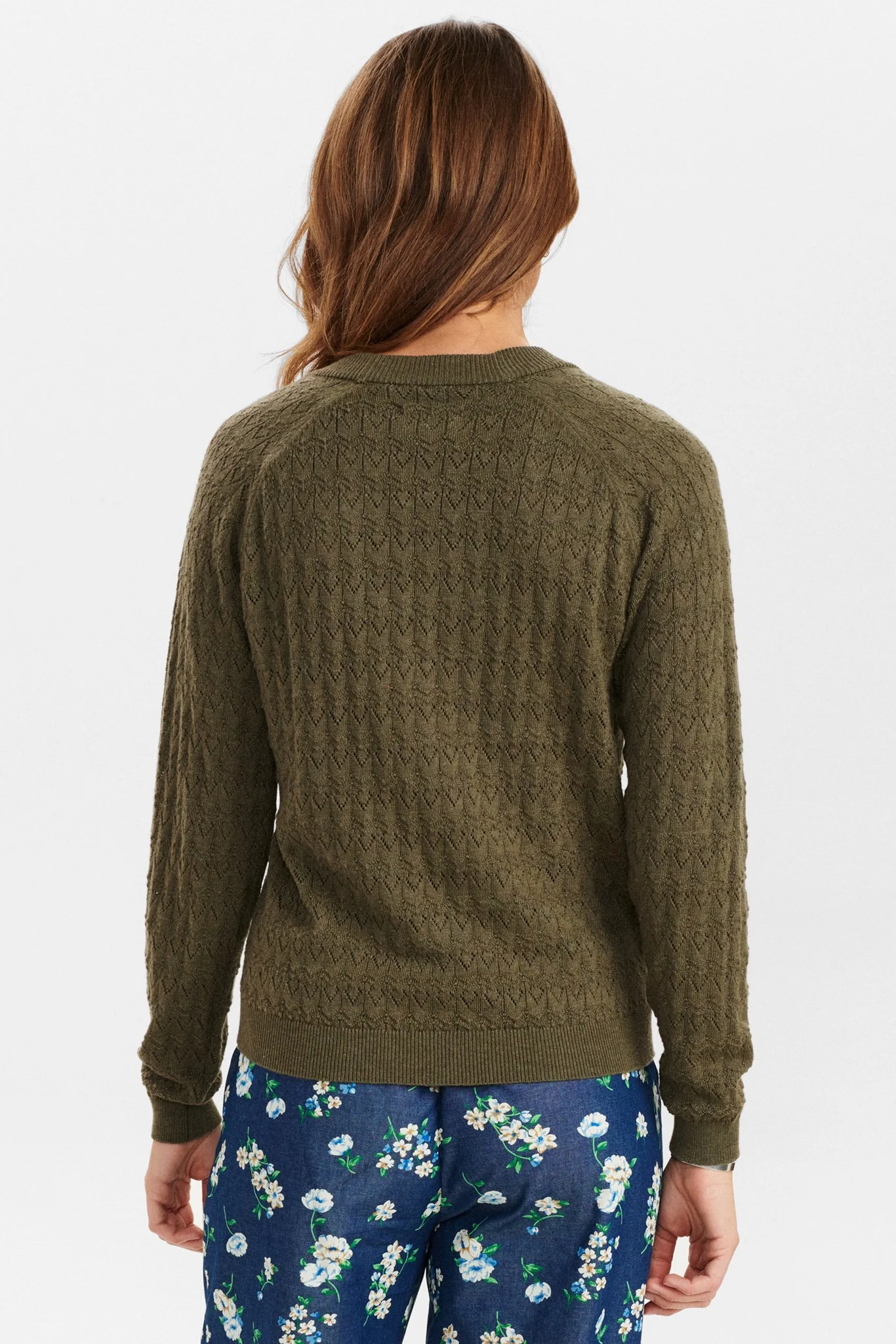 NUDULLIA CARDIGAN W/O RUFFLES  - Deep Lichen Green - Image 2