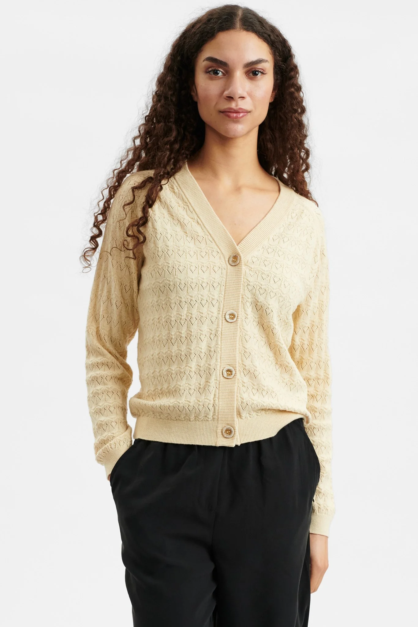 NUDULLIA CARDIGAN W/O RUFFLES  - Parsnip