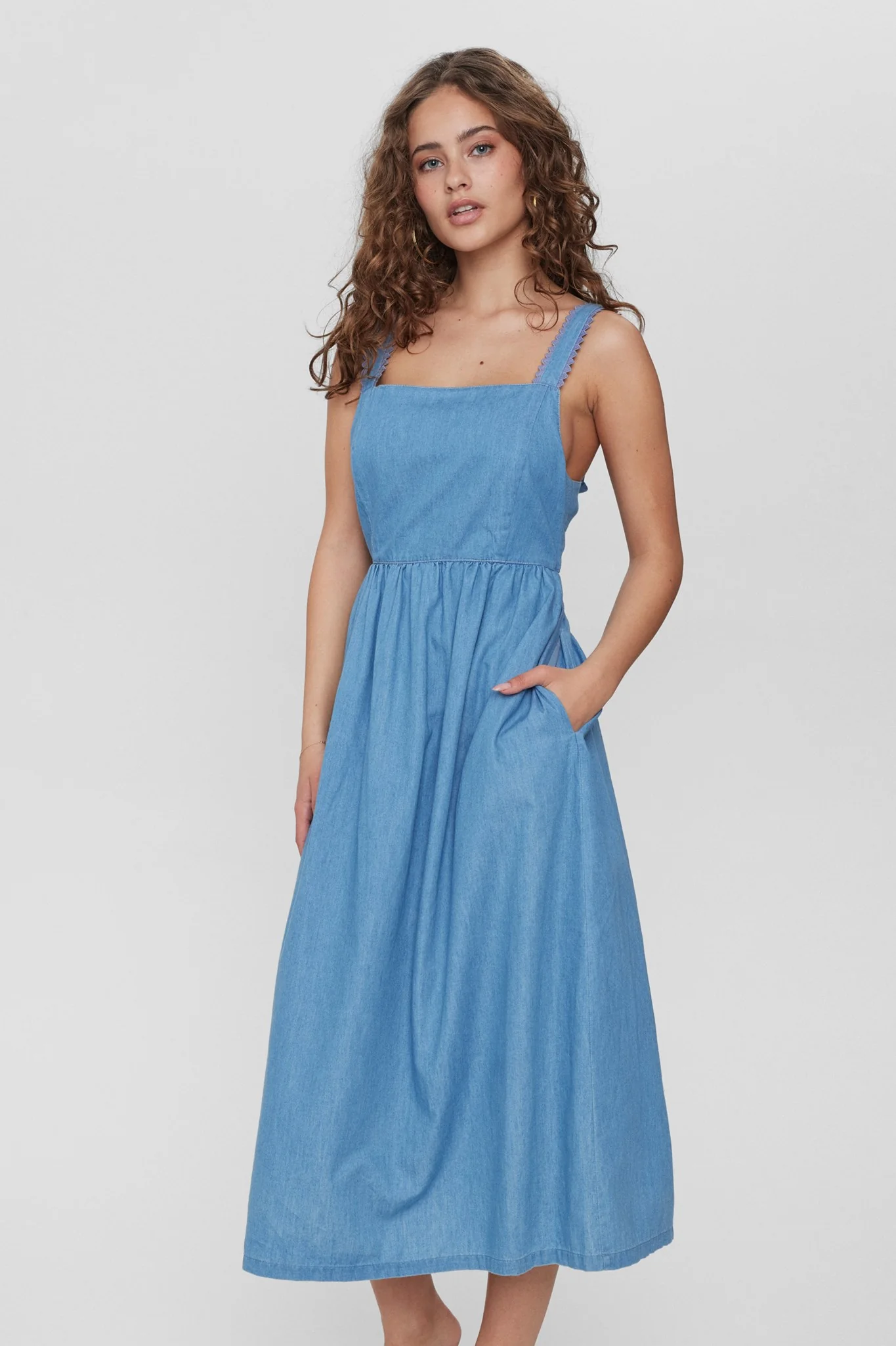 NUDYLAN DRESS - Medium Blue Denim