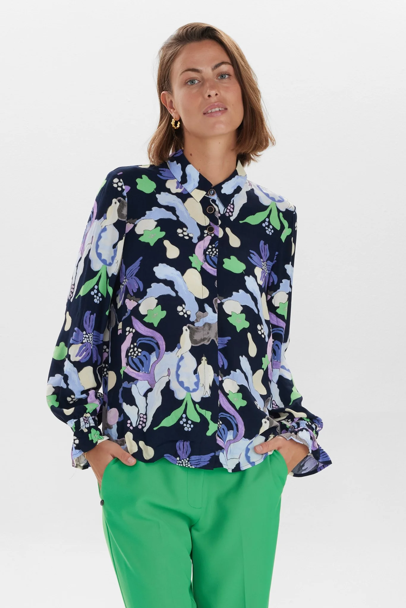 NUEAMAJA BUTTON SHIRT - Dark Sapphire