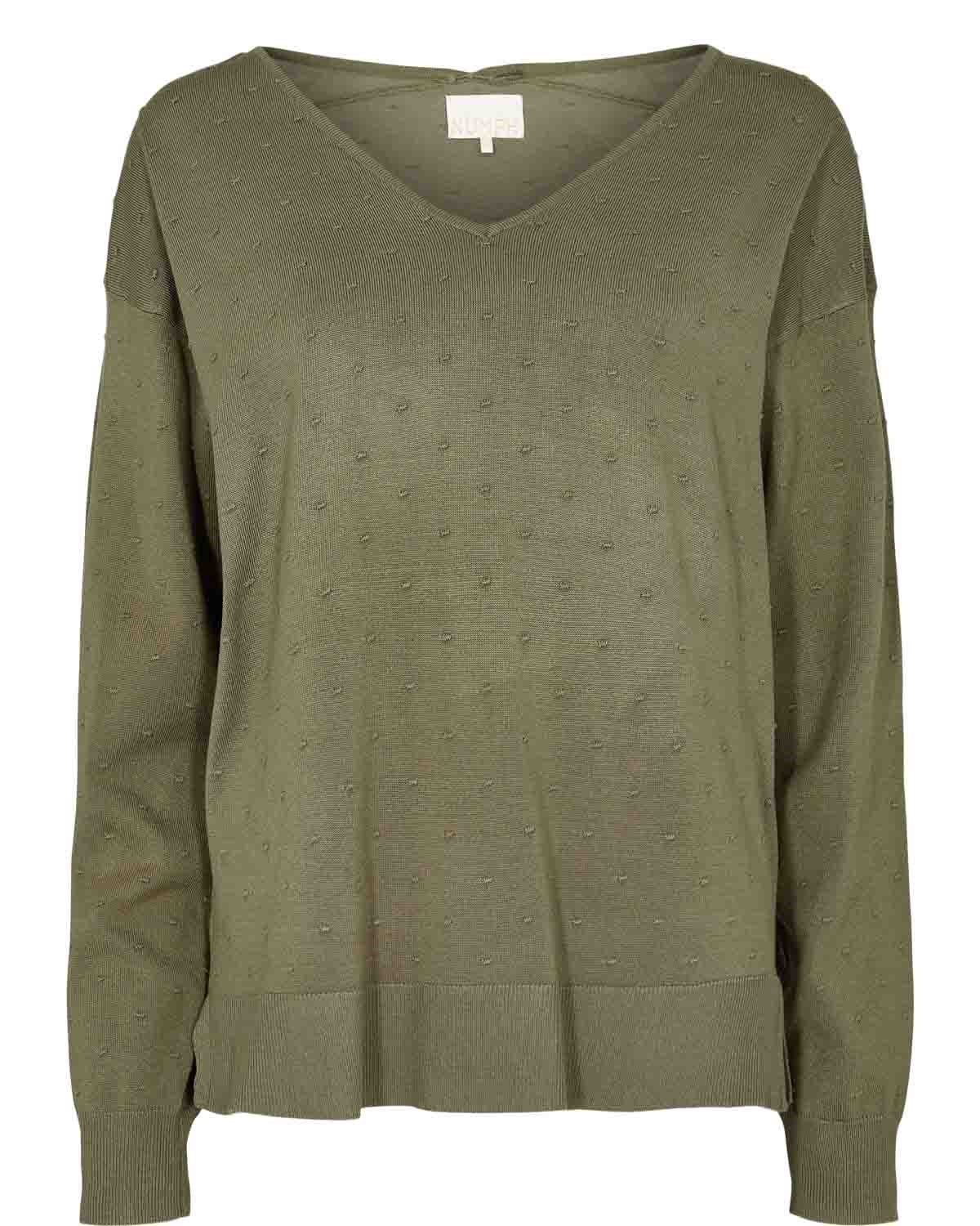 NUECE VNECK PULLOVER - Deep Lichen Green