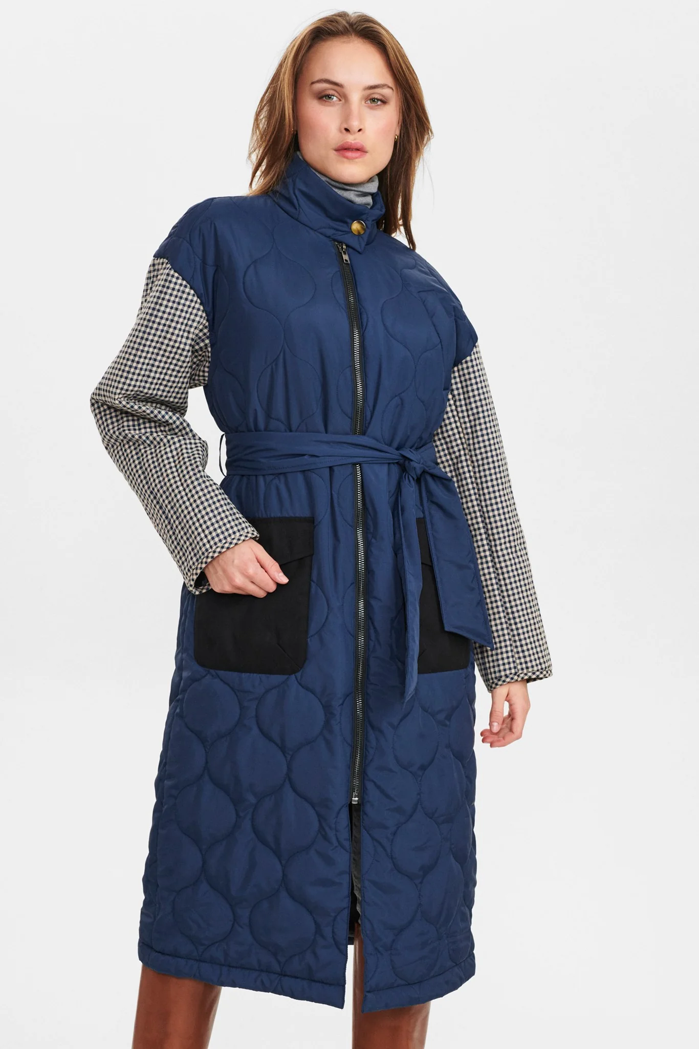 NUEDA LONG JACKET - Dark Sapphire