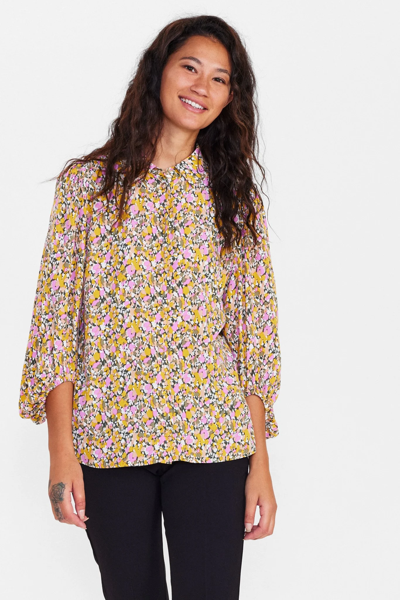 NUEDISSI 7/8 SLEEVE SHIRT - Climbing Ivy