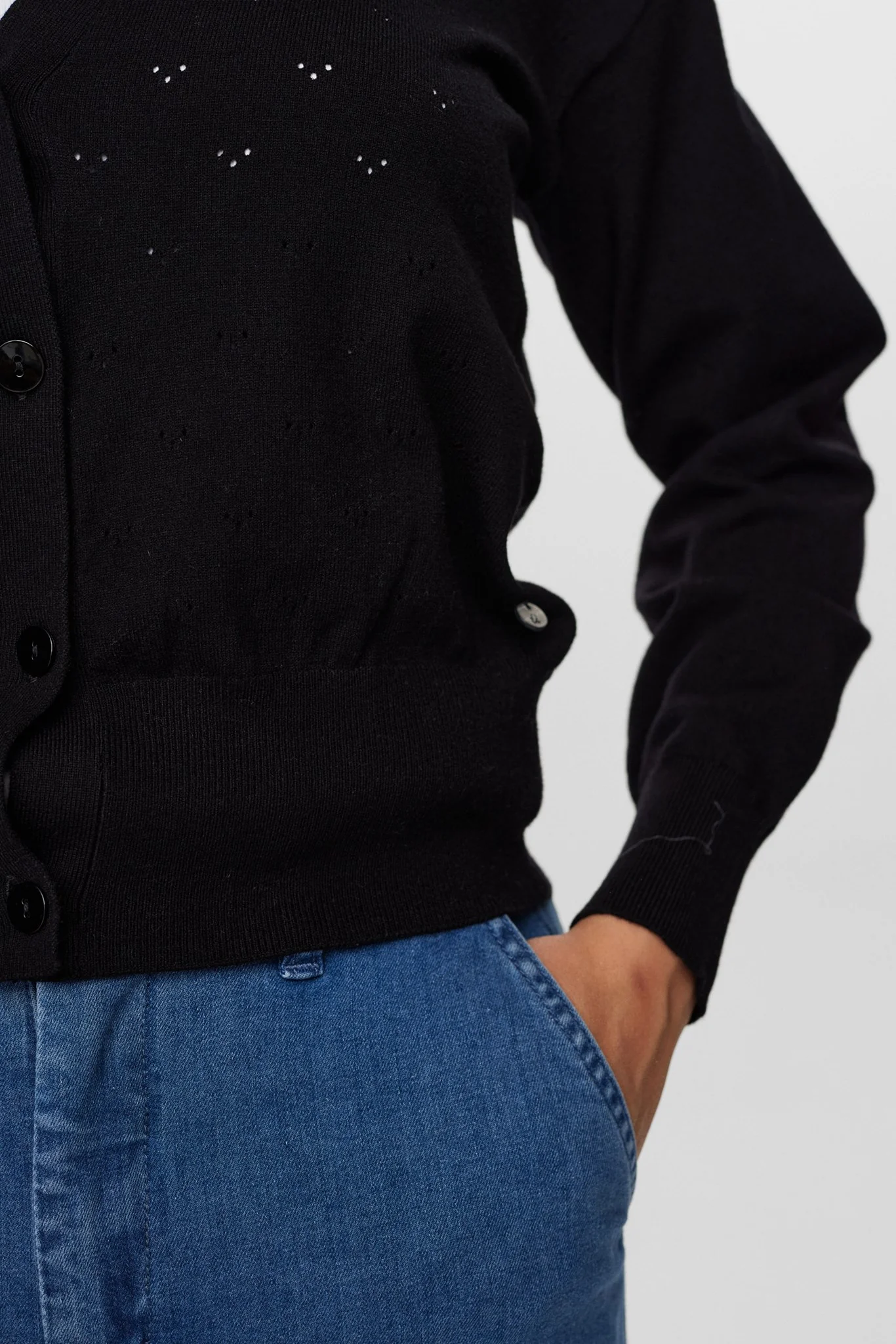 NUEDNA CARDIGAN  - Caviar - Image 6