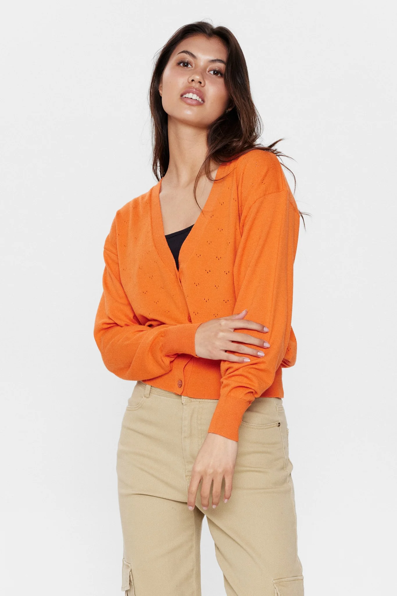 NUEDNA CARDIGAN - Red Orange