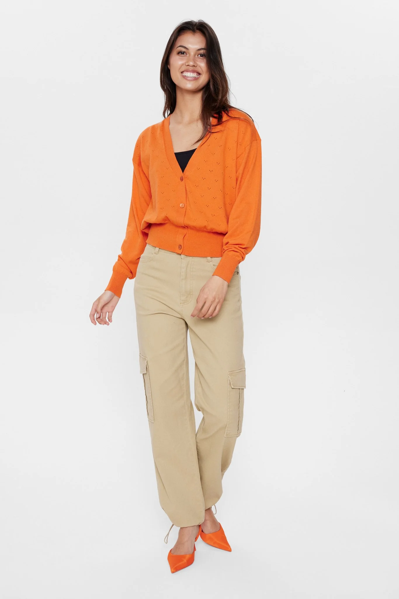 NUEDNA CARDIGAN - Red Orange - Image 3