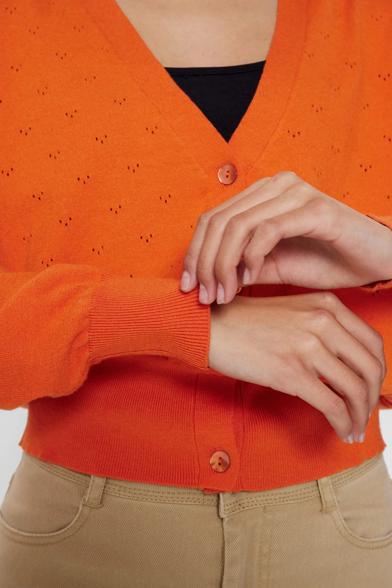 NUEDNA CARDIGAN - Red Orange - Image 4