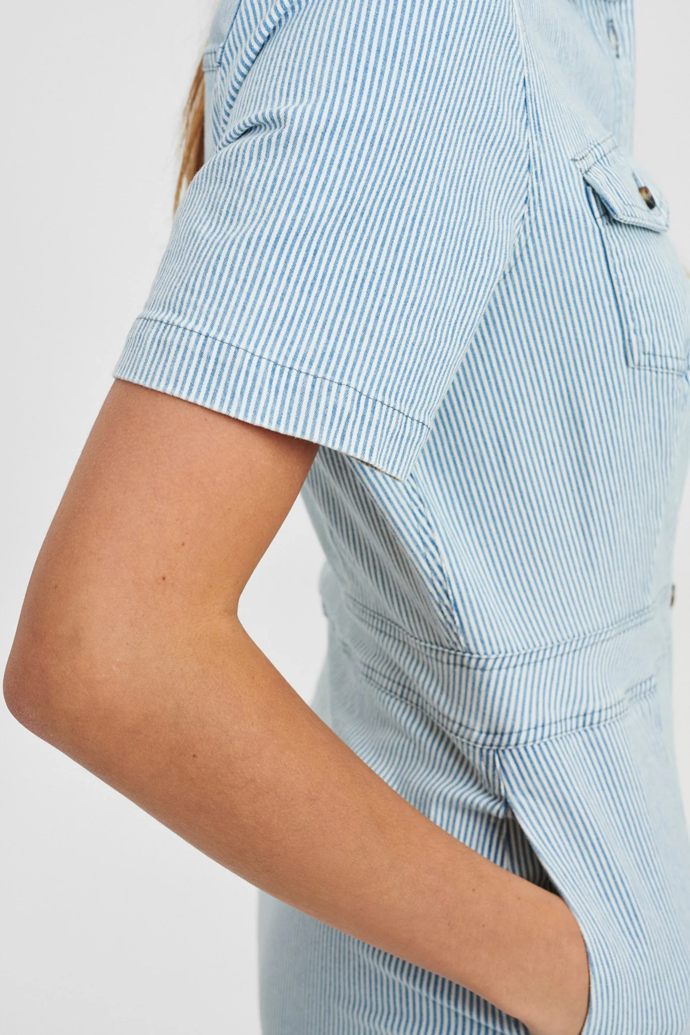 NUELAINE DRESS - Blue Stripe - Image 5