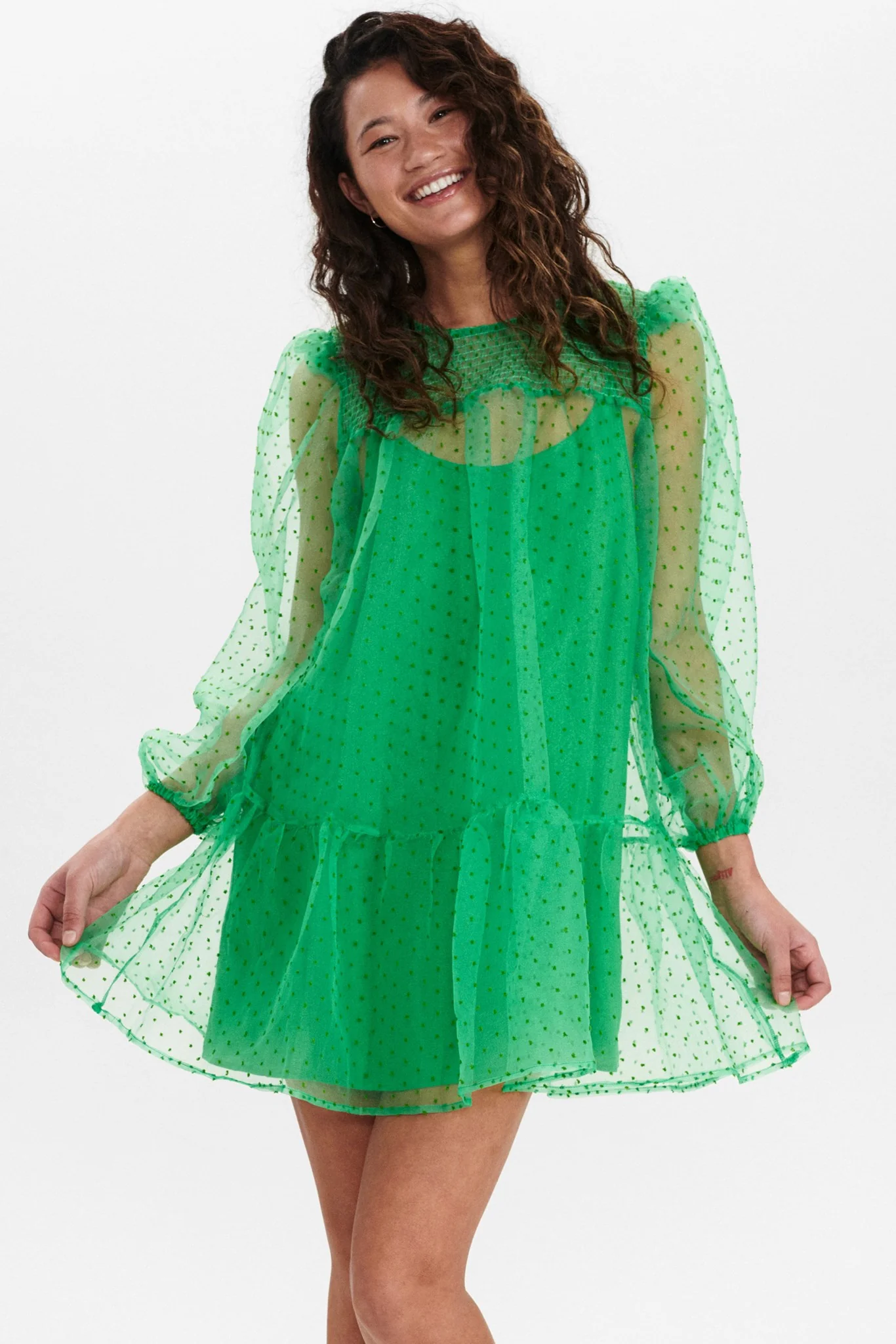 NUELINOR DRESS PA - Kelly Green