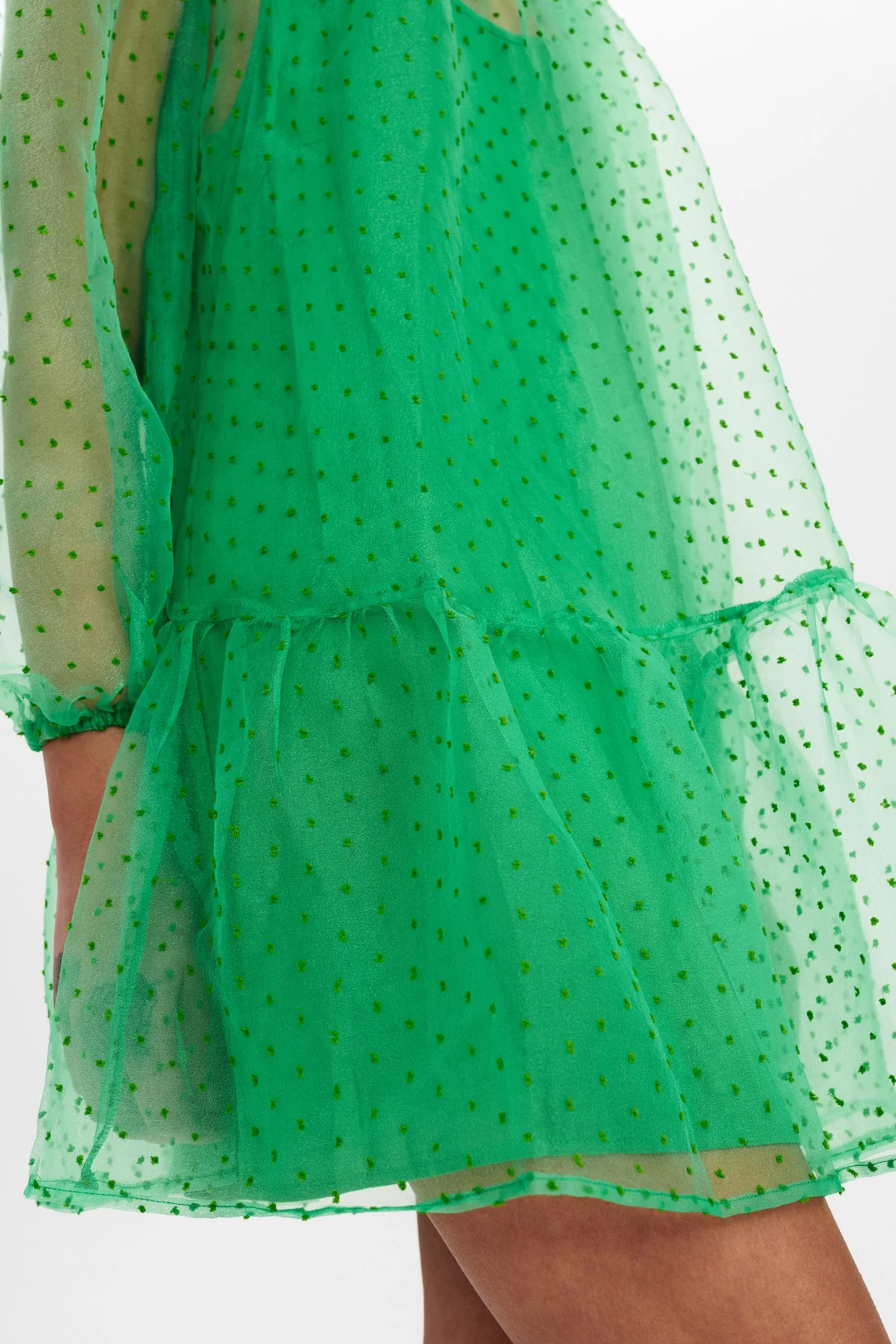 NUELINOR DRESS PA - Kelly Green - Image 5