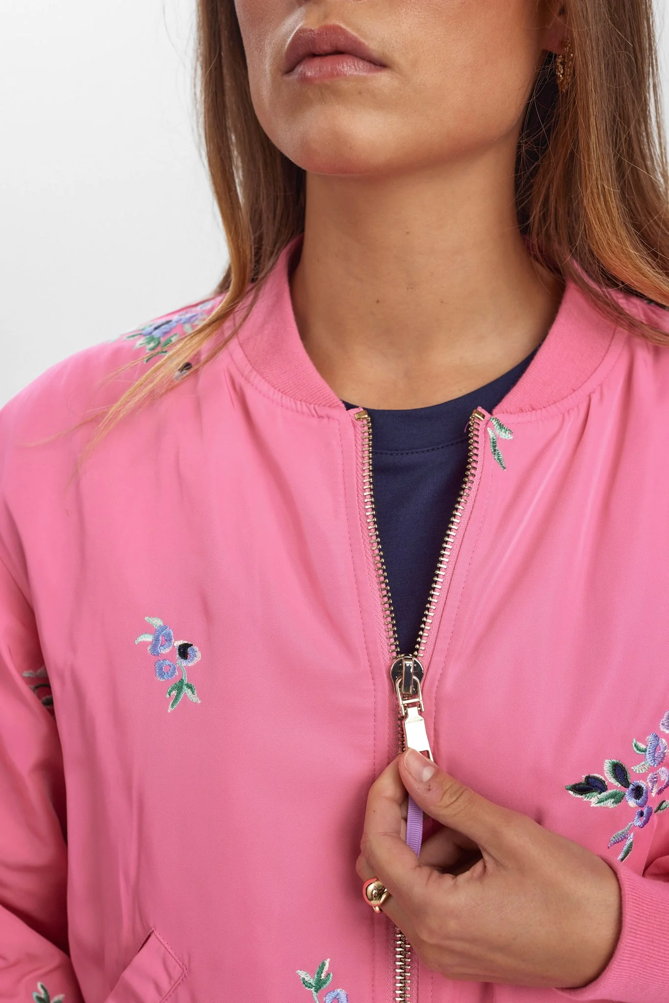 NUELLANORA EMBROIDERY JACKET - Pink Carnation - Image 4