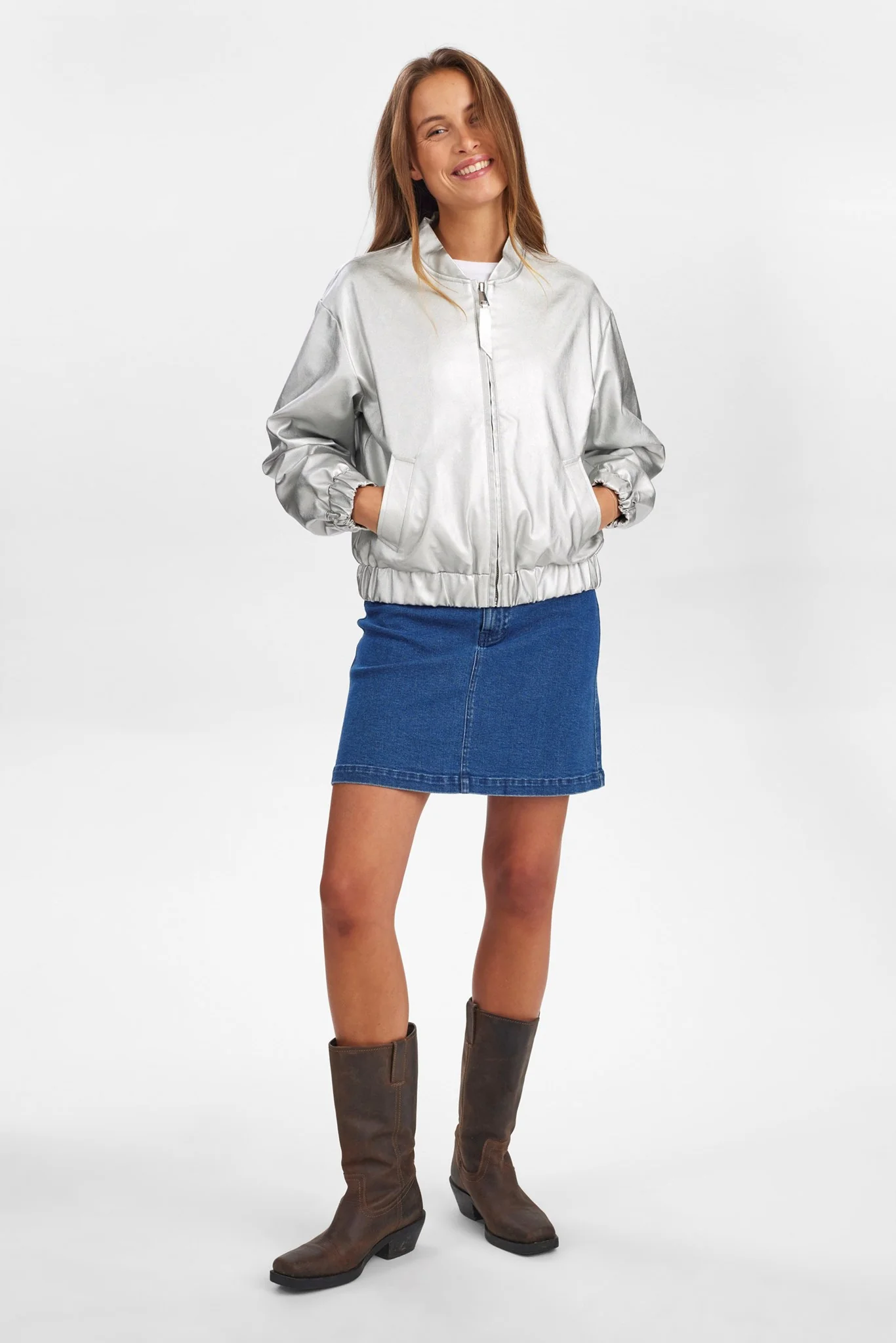 NUELLANORA METALLIC JACKET - Silver - Image 3