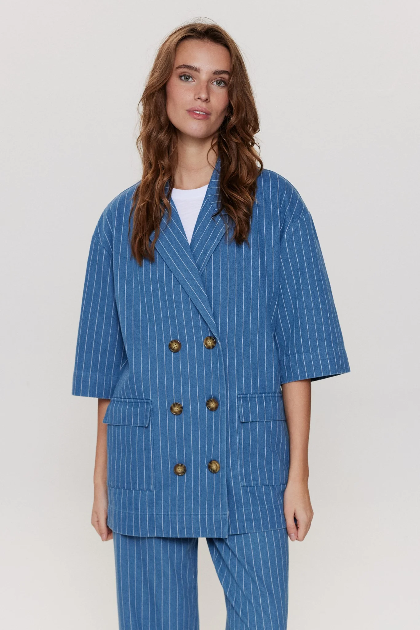 NUENITTA BLAZER - Medium Blue Denim