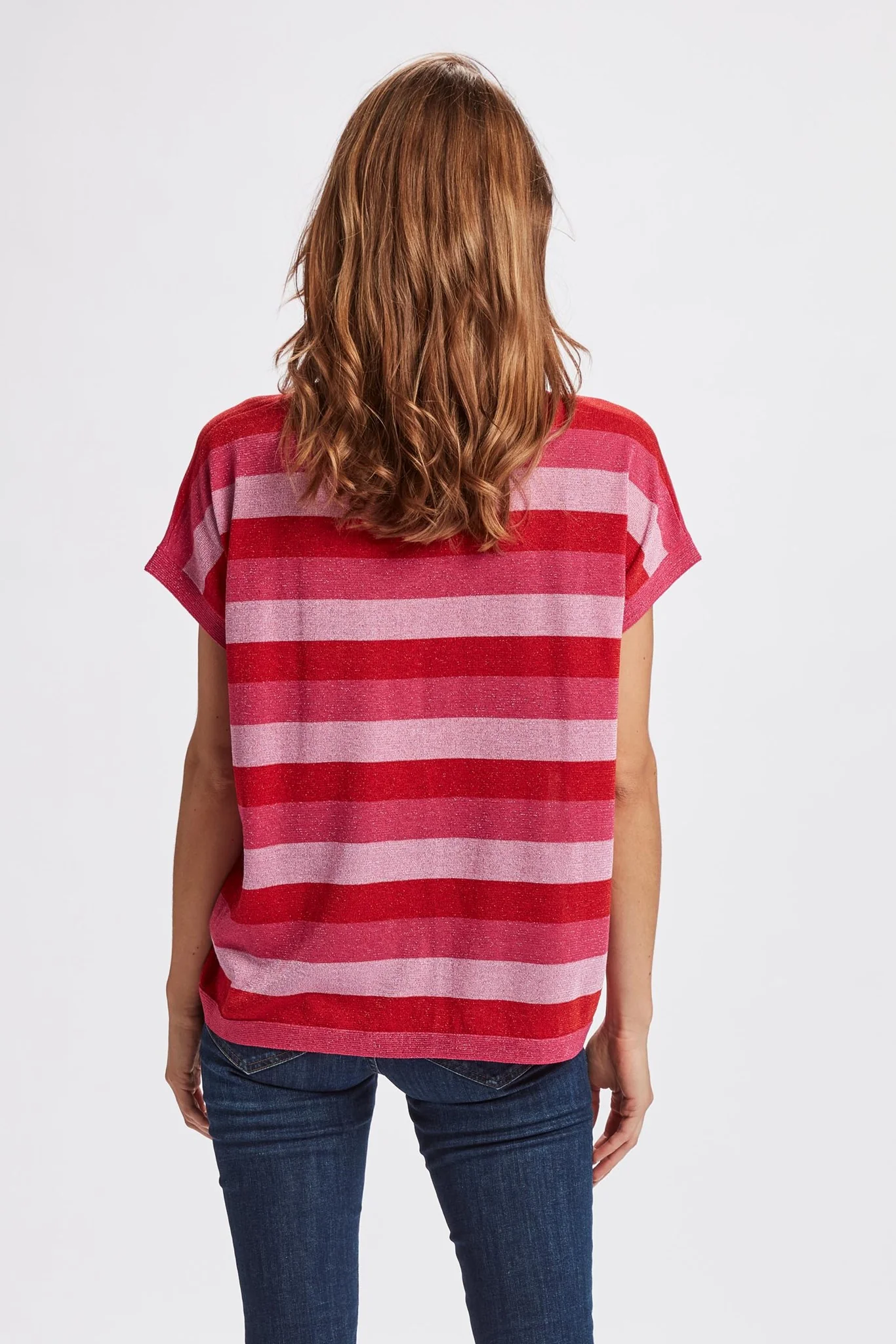 NUERIS DARLENE LUREX PULLOVER - Pink Frosting - Image 2