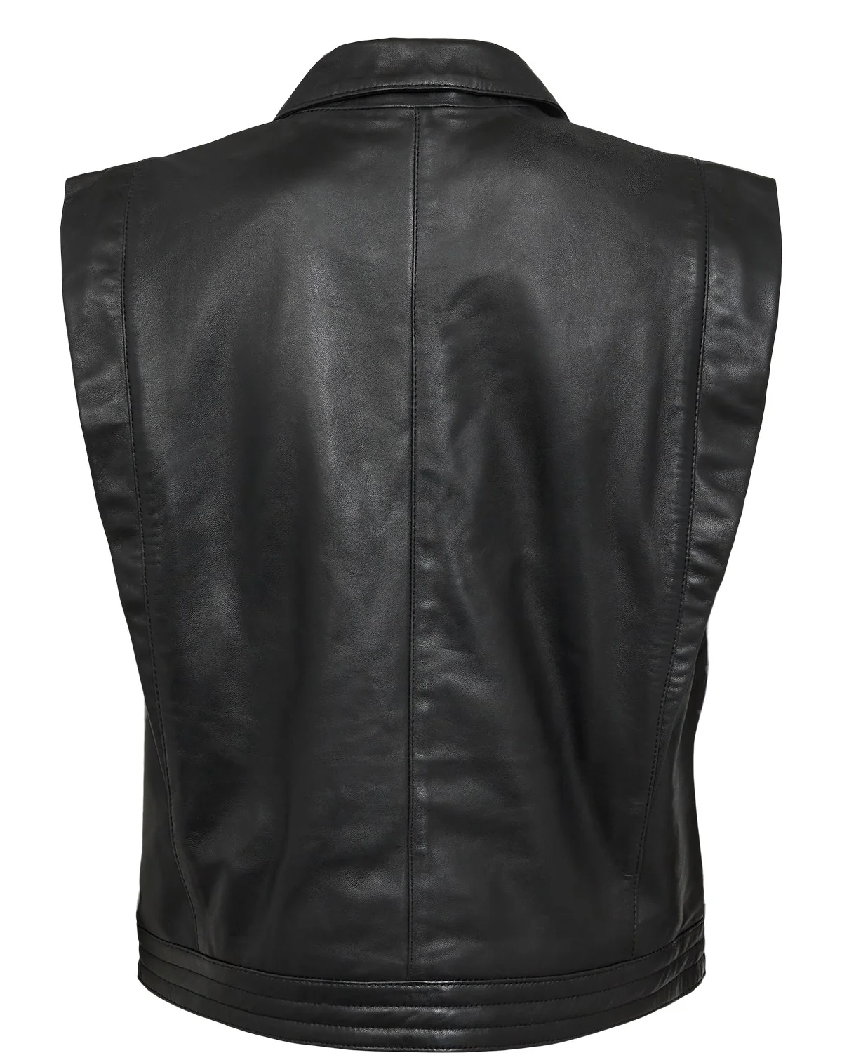 NUFARGO LEATHER VEST - Caviar - Image 2