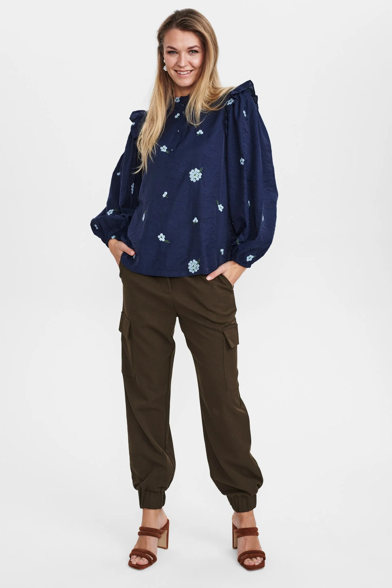 NUFLOWERIE BLOUSE - Dark Sapphire - Image 3
