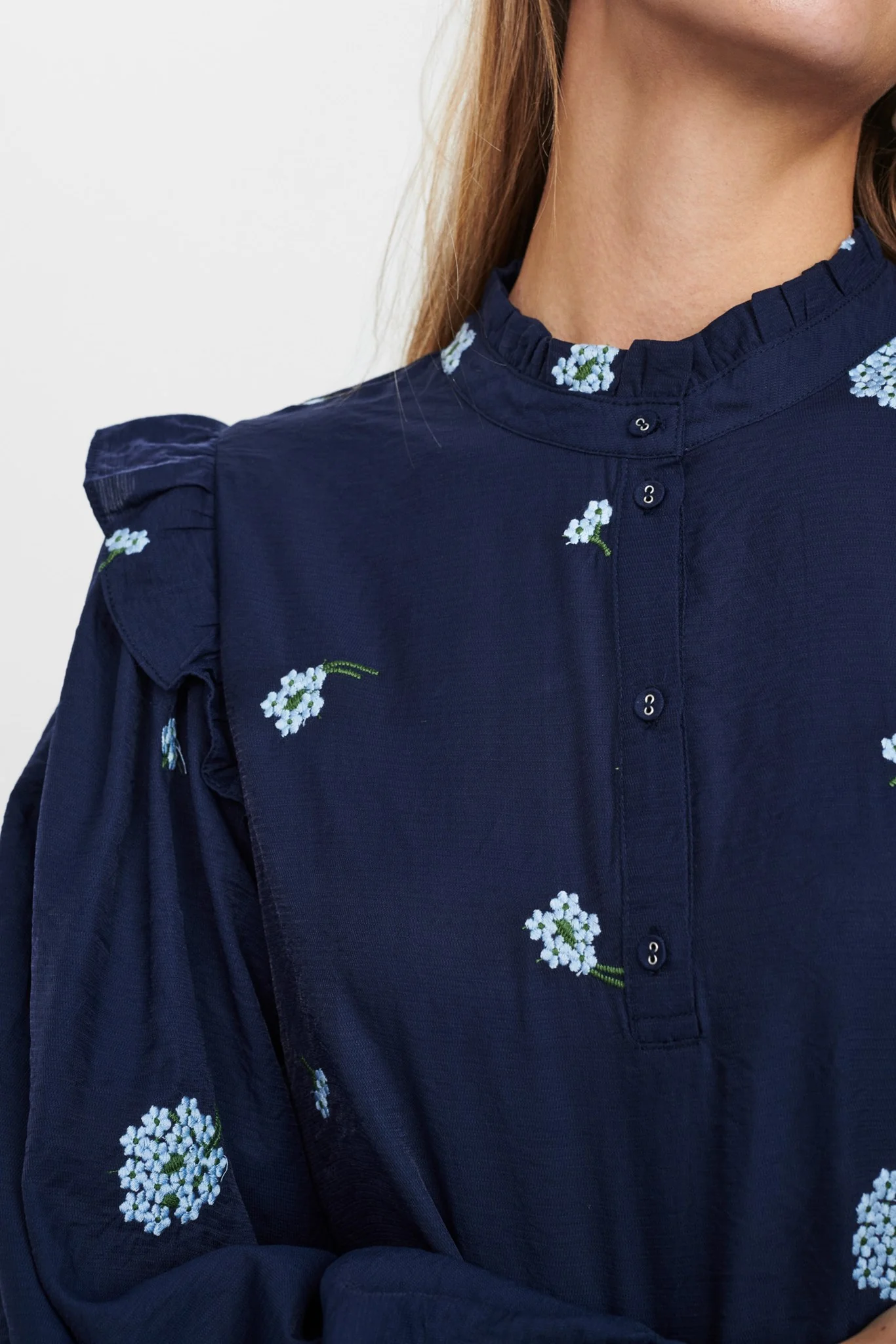 NUFLOWERIE BLOUSE - Dark Sapphire - Image 4