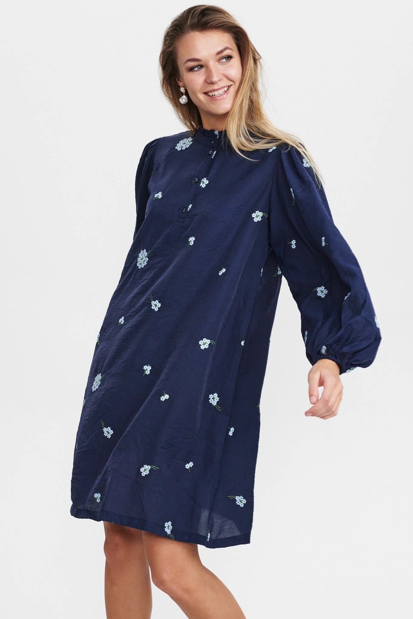 NUFLOWERIE DRESS - Dark Sapphire