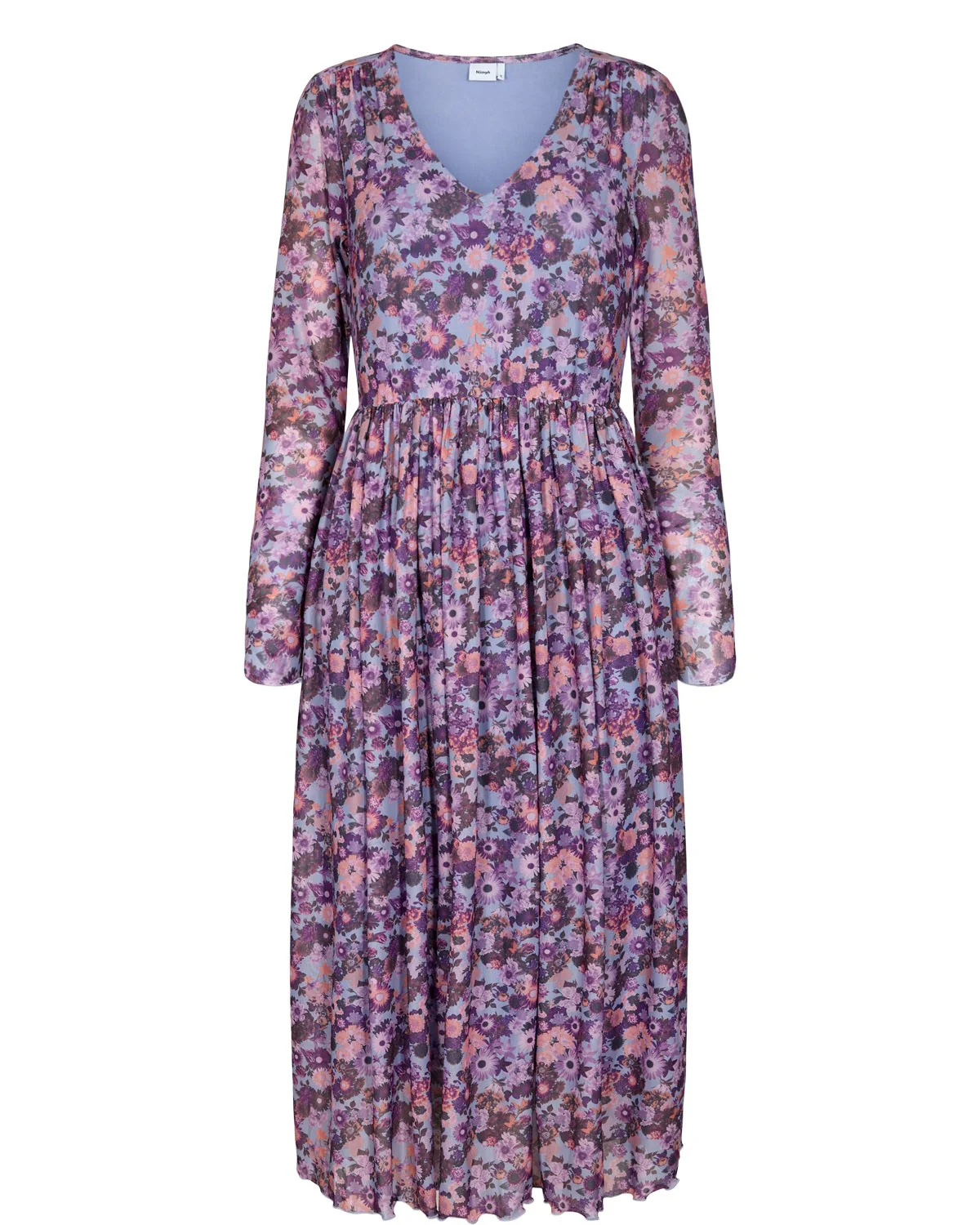 NUFREJA V-NECK DRESS - Blue Fog