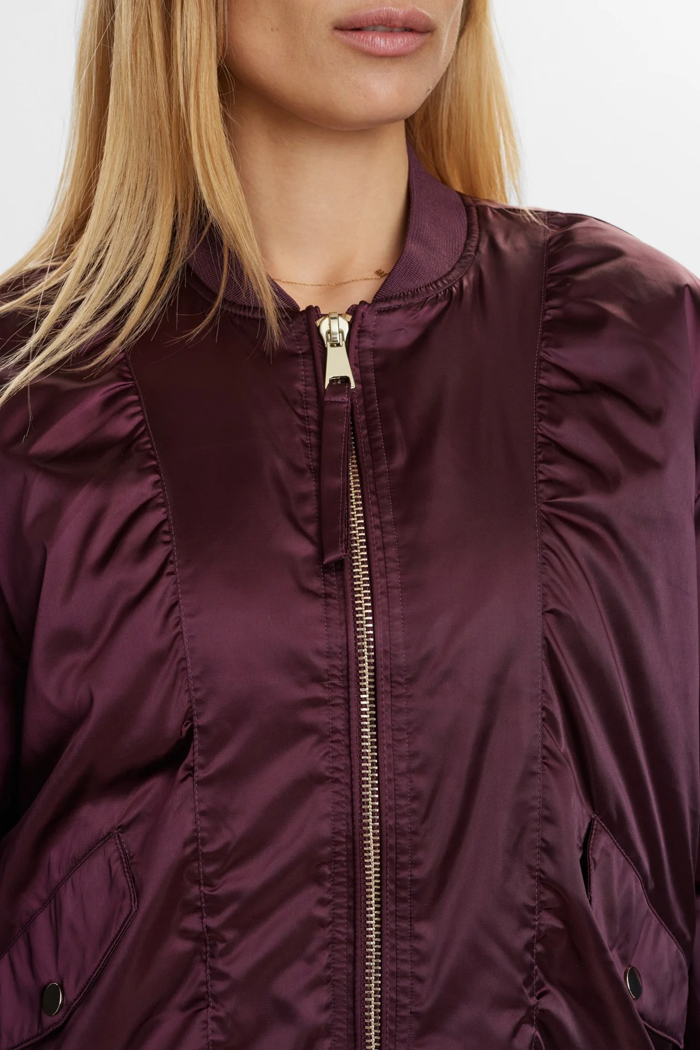 NUFRIA OVERSIZE BOMBER JACKET - Winetasting - Image 4