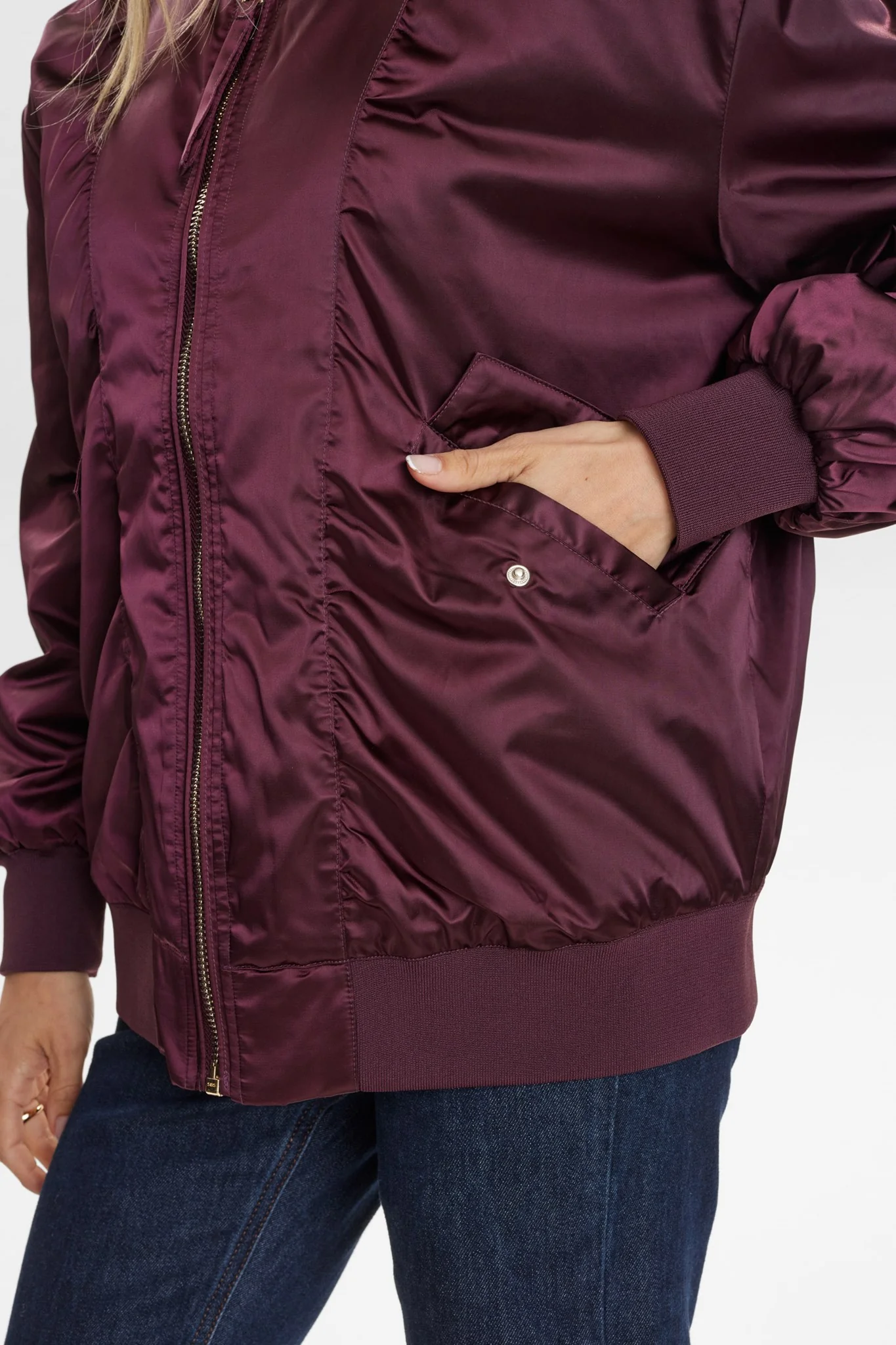 NUFRIA OVERSIZE BOMBER JACKET - Winetasting - Image 5