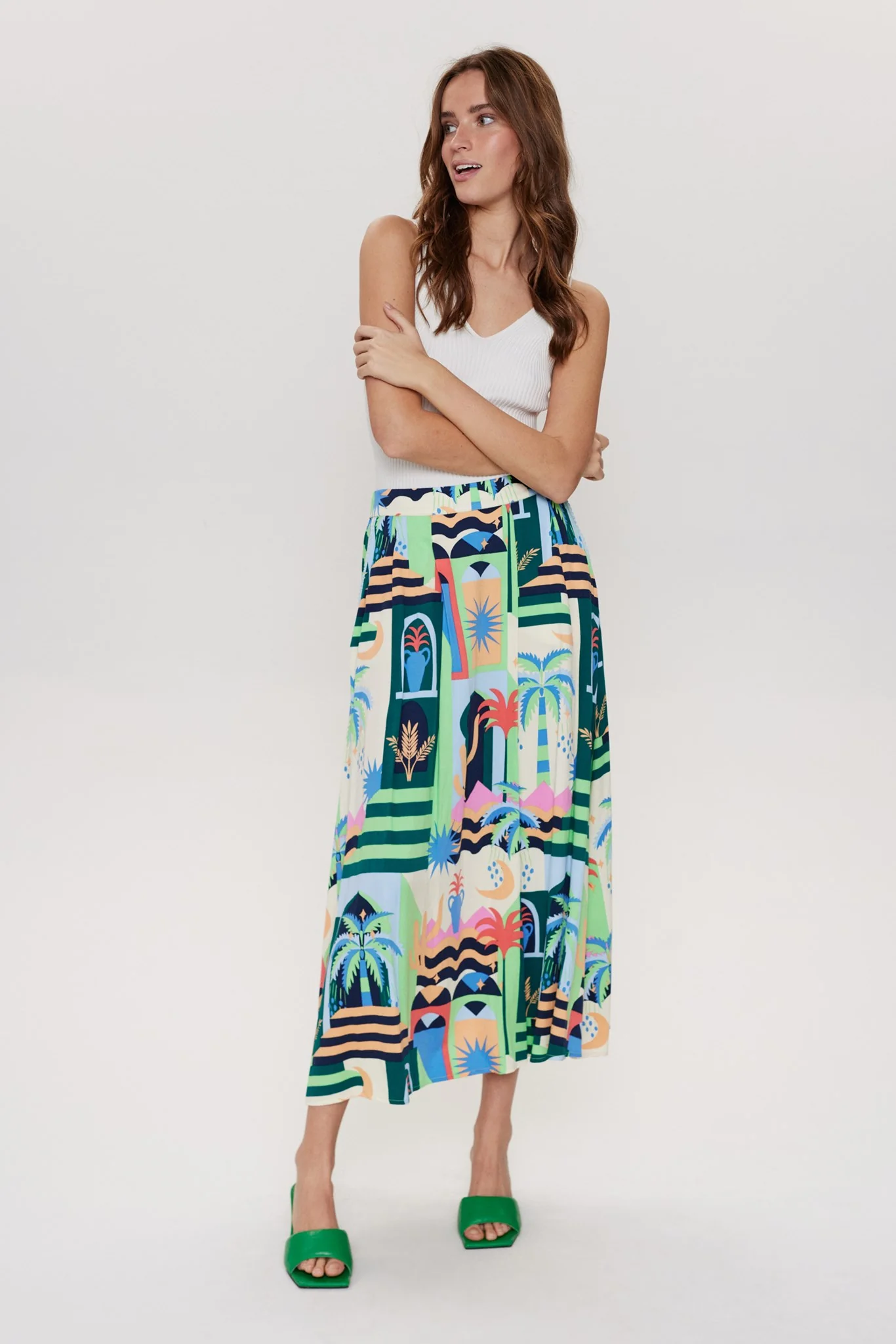 NUGABRIELLA SKIRT - Summer Green - Image 3