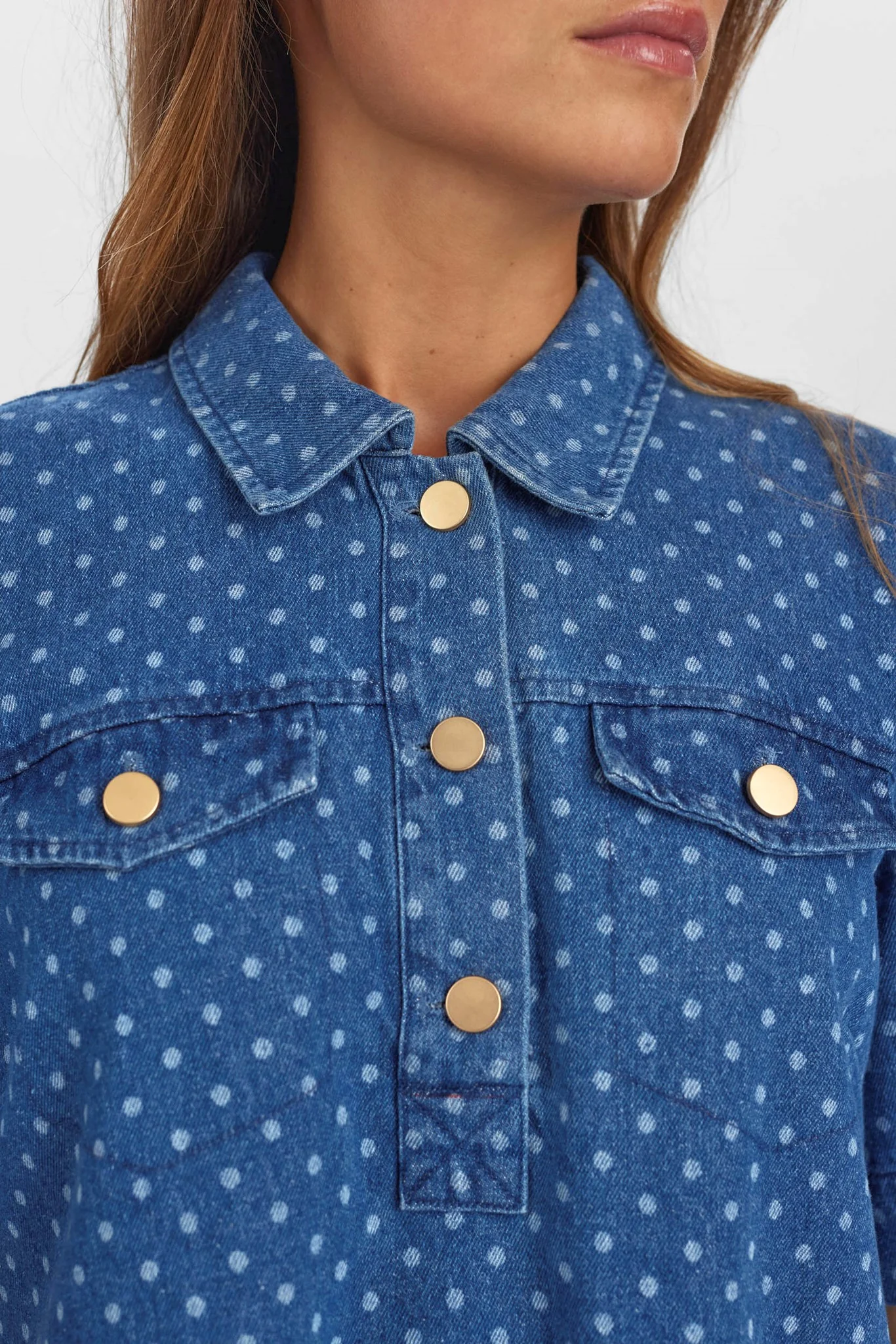 NUHADDIE DRESS  - Medium Blue Denim - Image 4