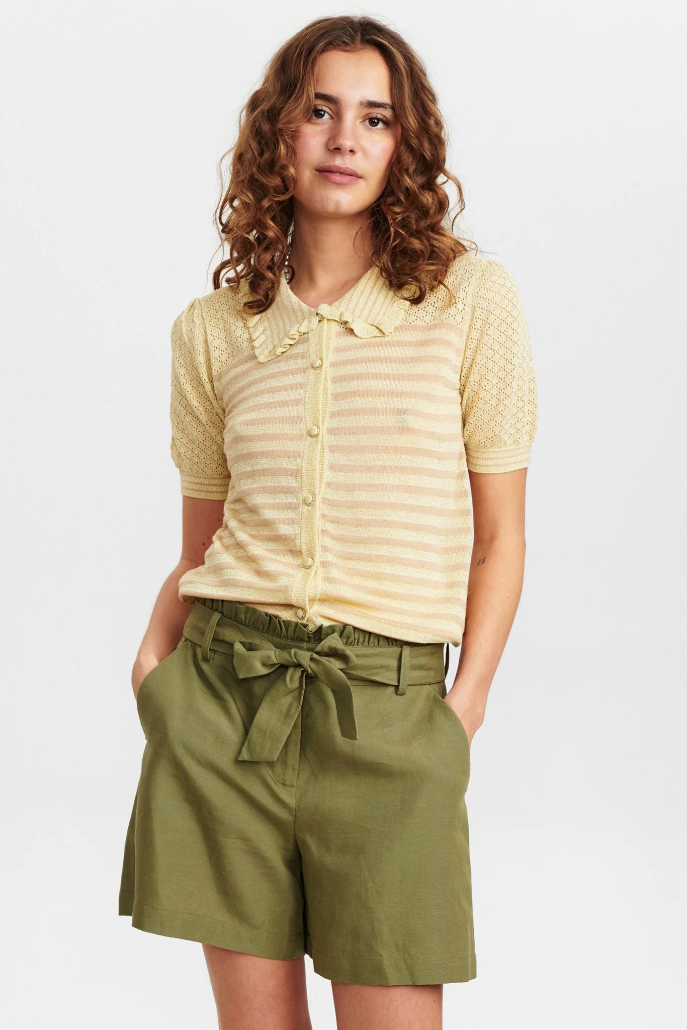 NUHARRIOT SS CARDIGAN - Popcorn