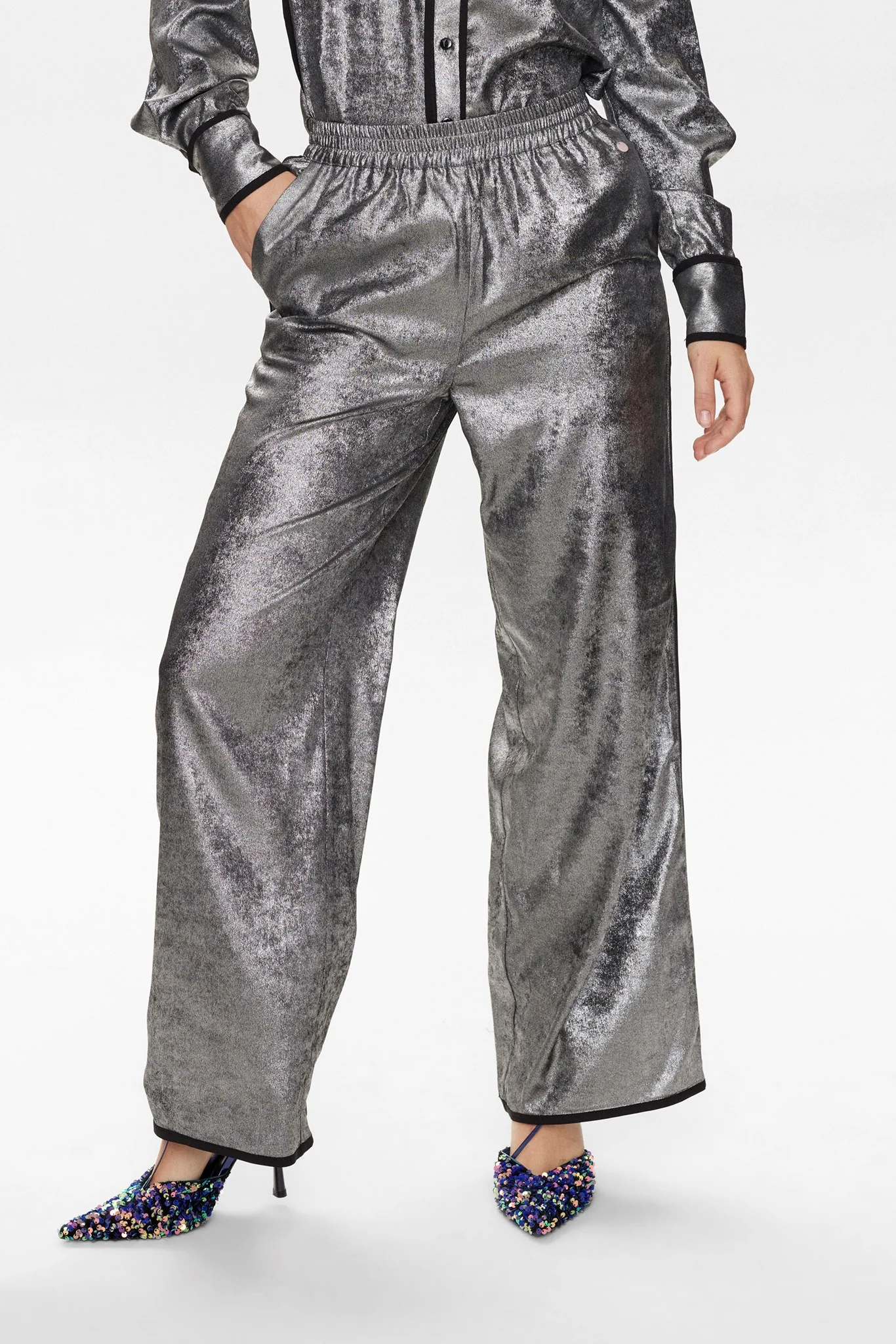 NUHILARY PANTS - Silver