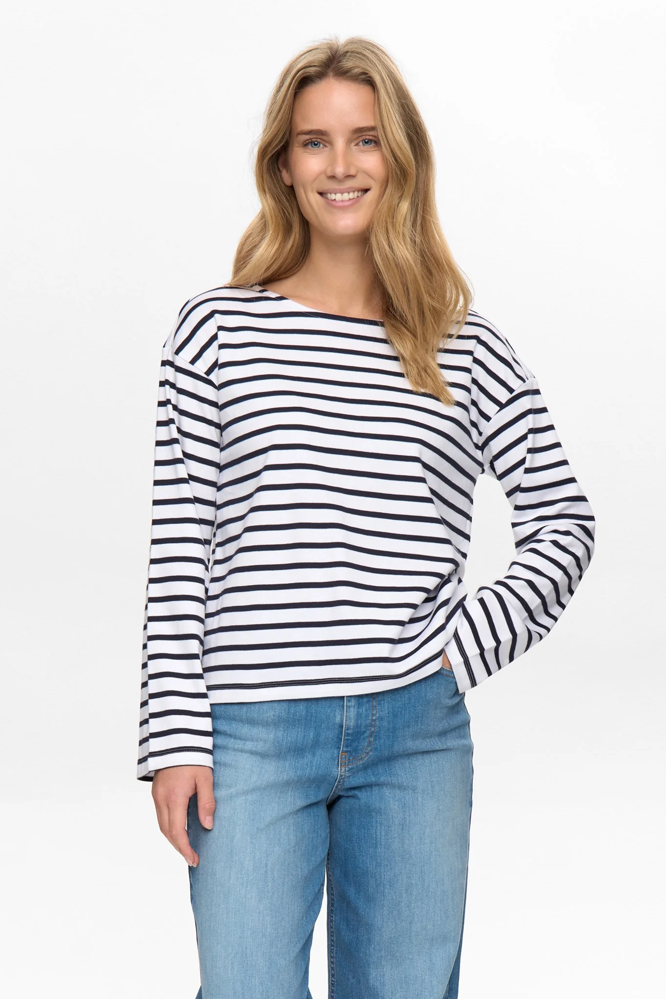NUHIRA LS BLOUSE - GOTS - Dark Sapphire